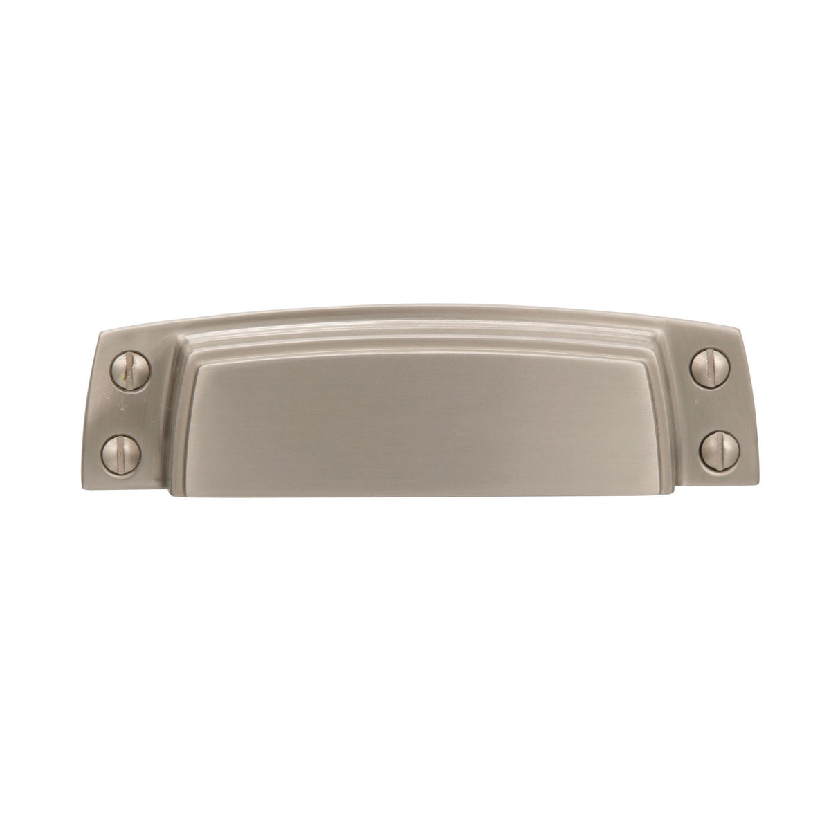 Amerock Cabinet Cup Pull Satin Nickel 3-1/2 inch (89 mm) Center to Center Highland Ridge 1 Pack Drawer Pull Drawer Handle Cabinet Hardware