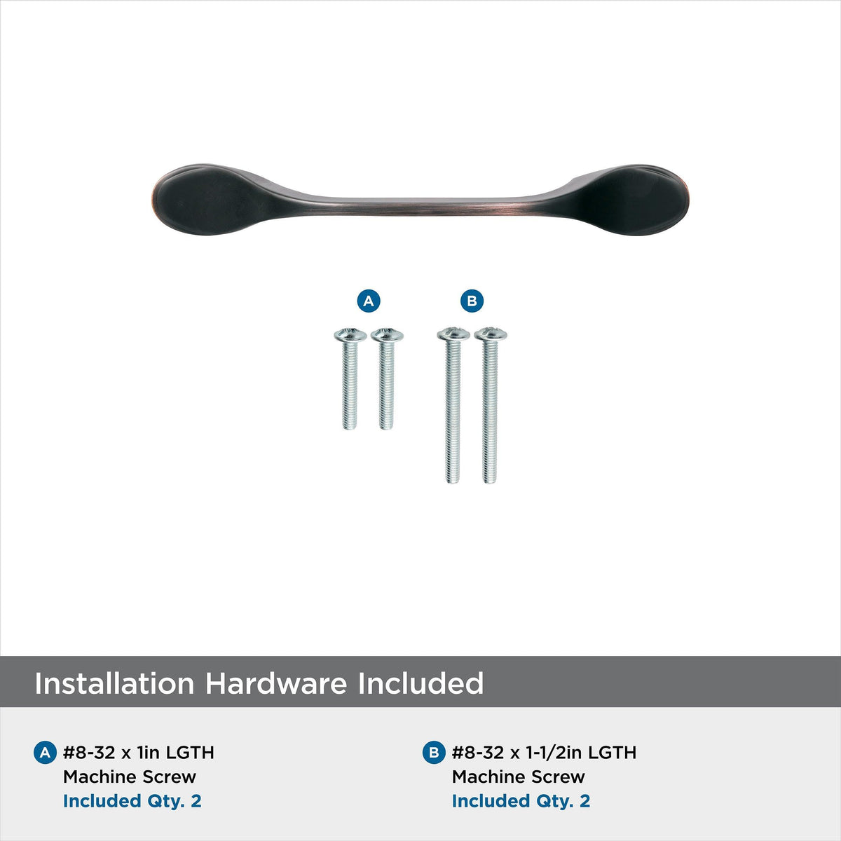 Amerock Cabinet Pull Oil Rubbed Bronze 3 inch (76 mm) Center-to-Center Ravino 1 Pack Drawer Pull Drawer Handle Cabinet Hardware