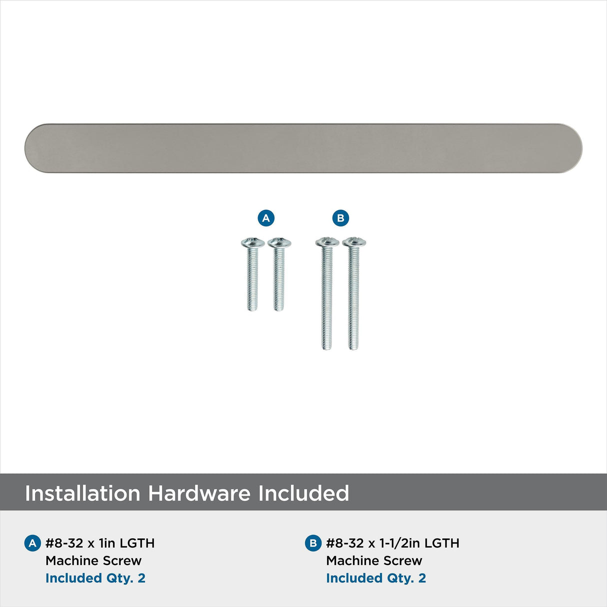 Amerock Cabinet Pull Satin Nickel 5-1/16 inch (128 mm) Center-to-Center Rift 1 Pack Drawer Pull Cabinet Handle Cabinet Hardware