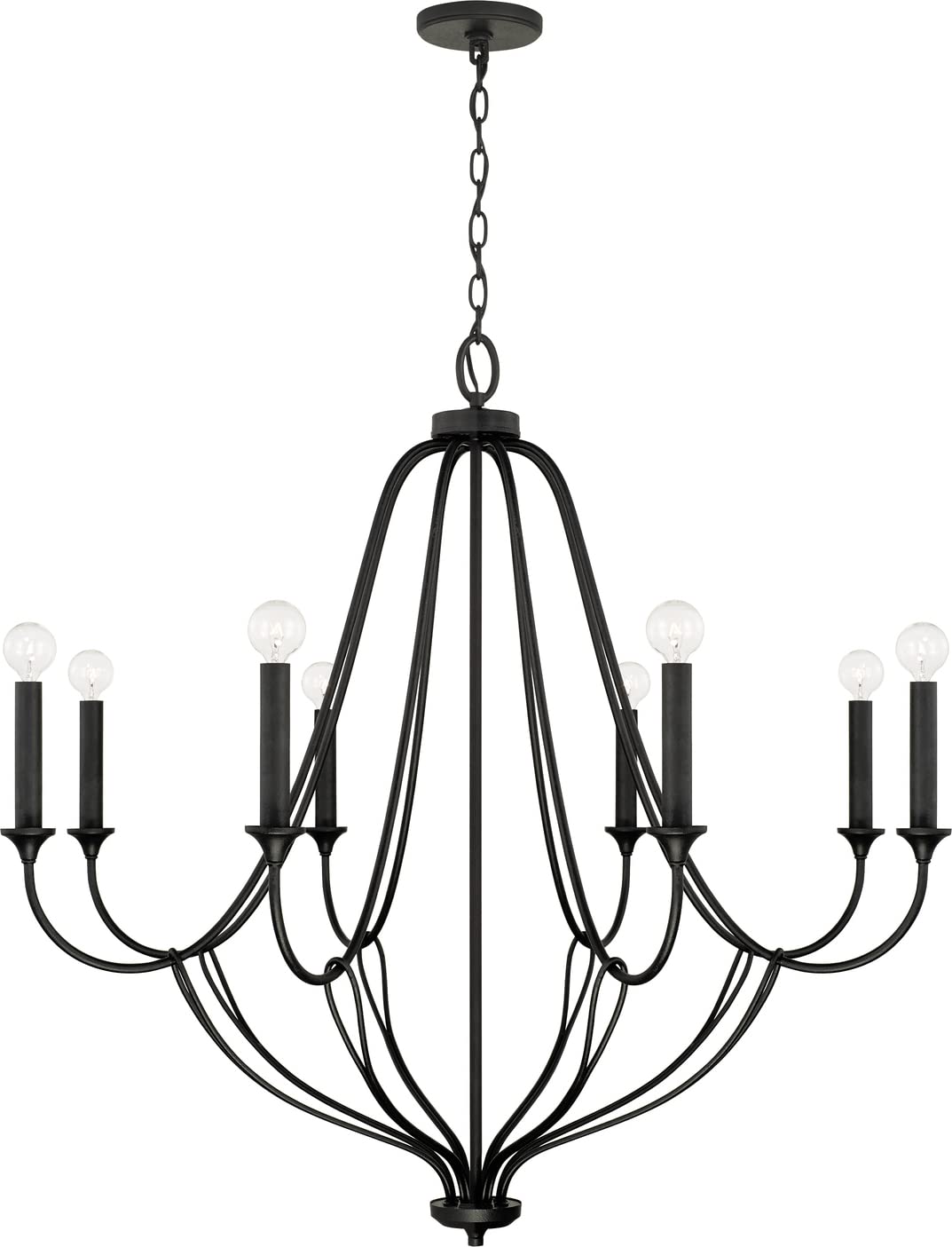 Capital Lighting 441681BI Bentley 8 Light Chandelier Black Iron