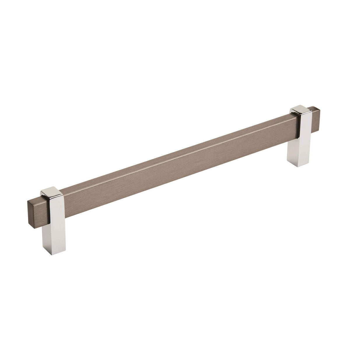 Amerock Cabinet Pull Black Brushed Nickel/Polished Chrome 7-9/16 inch (192 mm) Center to Center Mulino 1 Pack Drawer Pull Drawer Handle Cabinet Hardware