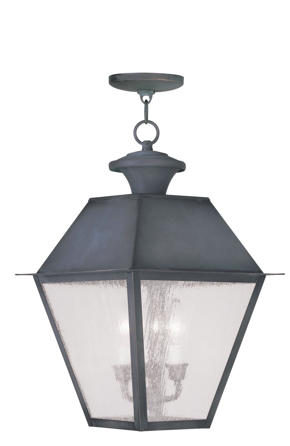 Livex Lighting 2170-61 Mansfield 3-Light Outdoor Hanging Lantern, Charcoal