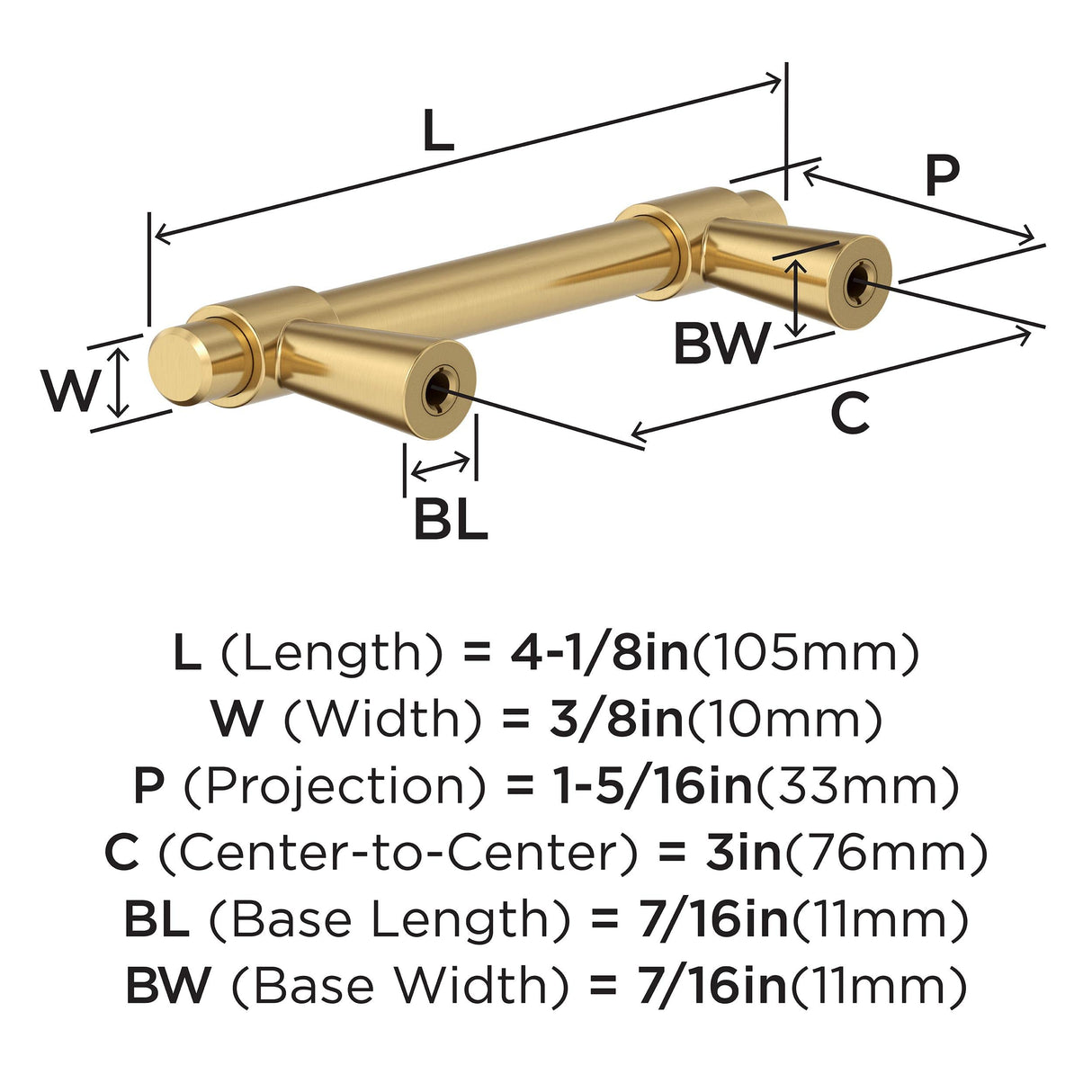 Amerock BP37370CZ Champagne Bronze Cabinet Pull 3 in (76 mm) Center-to-Center Cabinet Handle Destine Drawer Pull Kitchen Cabinet Handle Furniture Hardware