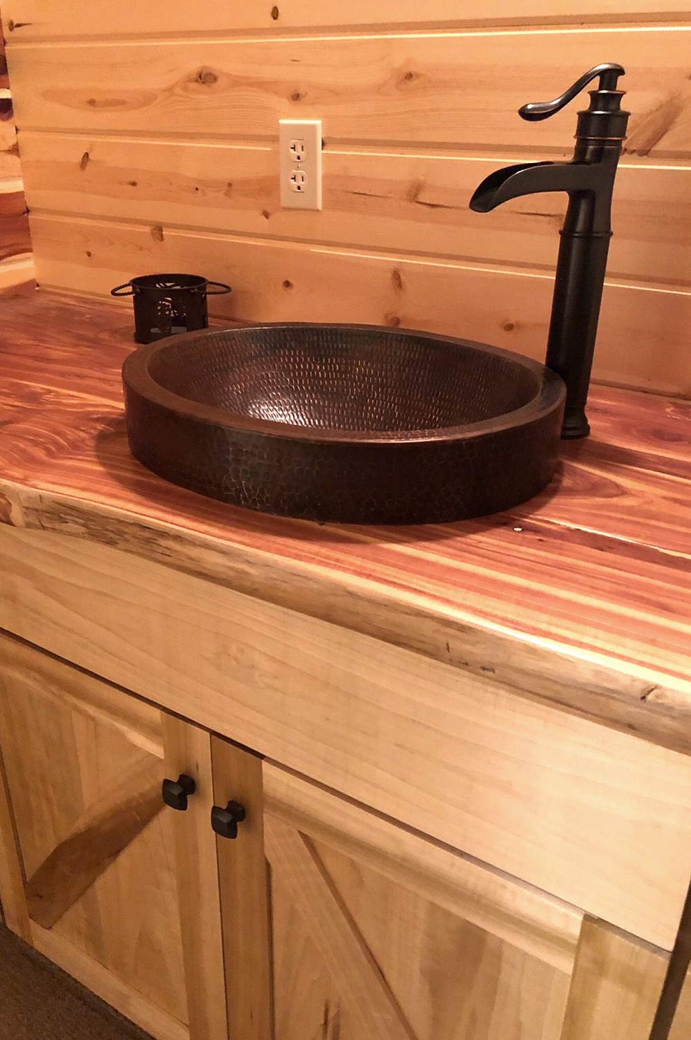 Premier Copper Products VO18SKDB 18" Oval Skirted Vessel Hammered Copper Sink