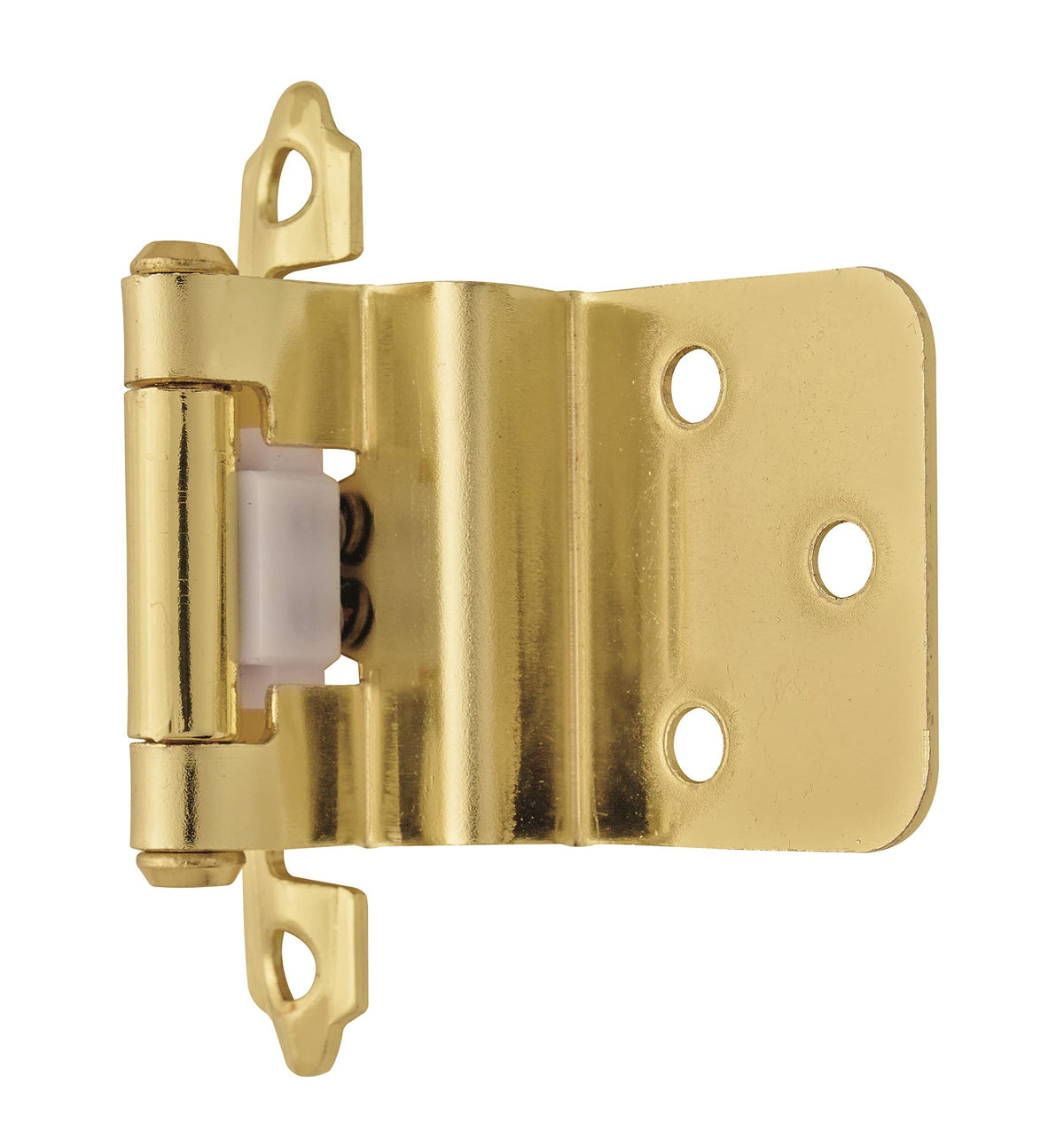 Amerock Cabinet Hinge 3/8 inch (10 mm) Inset Hinge Polished Brass 2 Pack Self-Closing Hinge Face Mount Hinge Cabinet Door Hinge