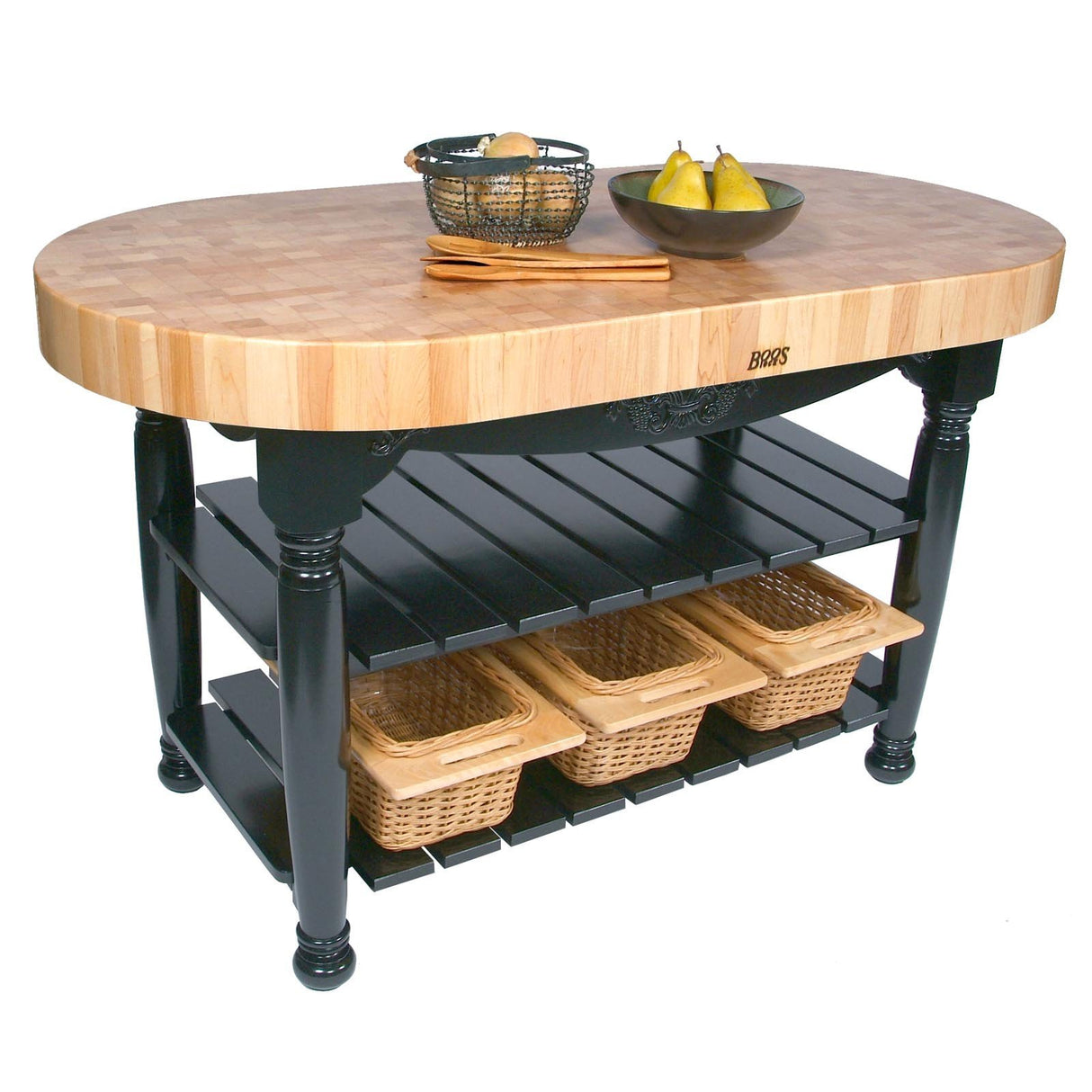 John Boos CU-HAR60-UG Harvest Table Kitchen Island (Useful Gray Stain) (36"H x 60"W 30"D)