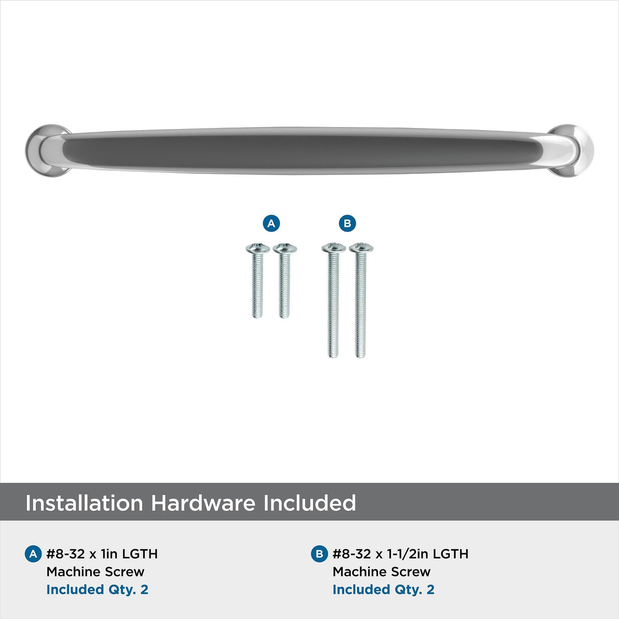 Amerock Cabinet Pull Polished Chrome 6-5/16 inch (160 mm) Center-to-Center Renown 1 Pack Drawer Pull Cabinet Handle Cabinet Hardware