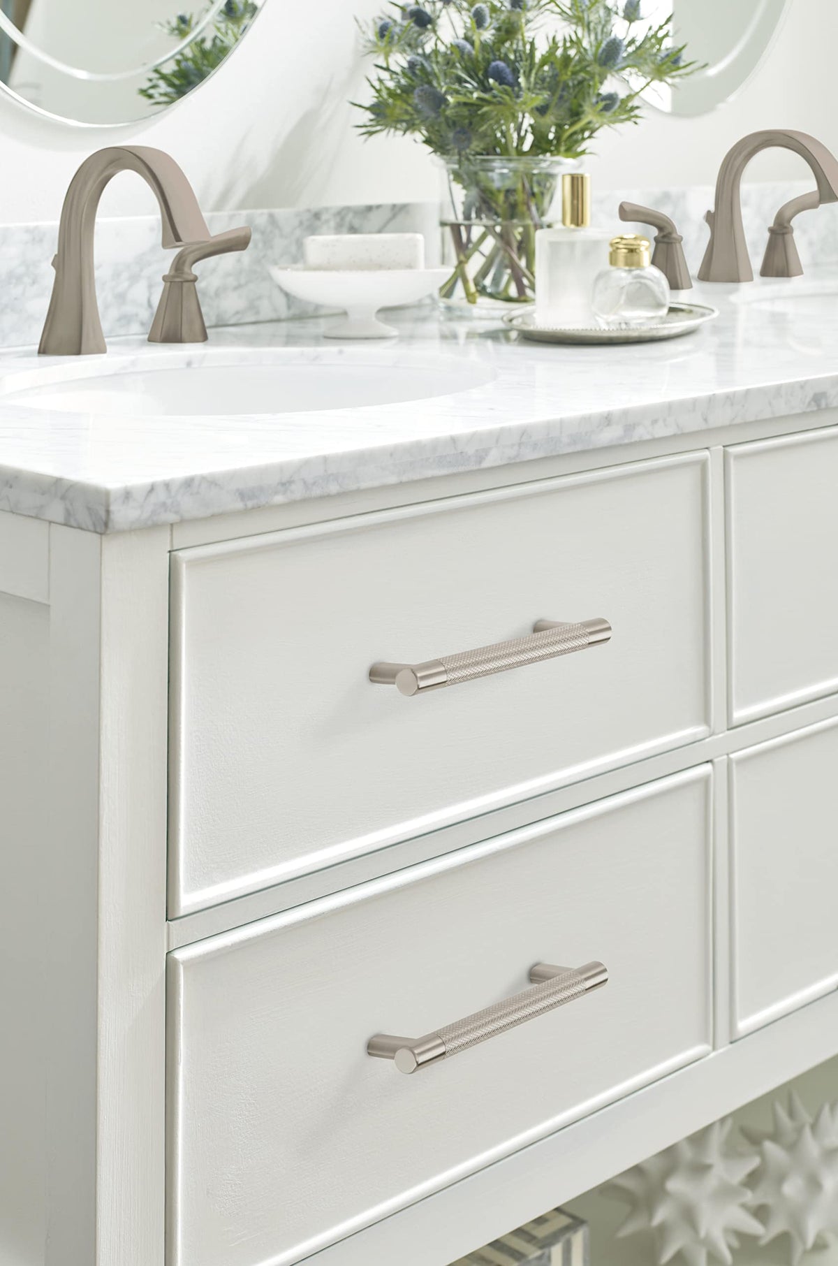Amerock Kitchen Cabinet Pull Satin Nickel 6-5/16 in (160 mm) Center-to-Center Bronx 1 Pack Furniture Hardware Cabinet Handle Bathroom Drawer Pull