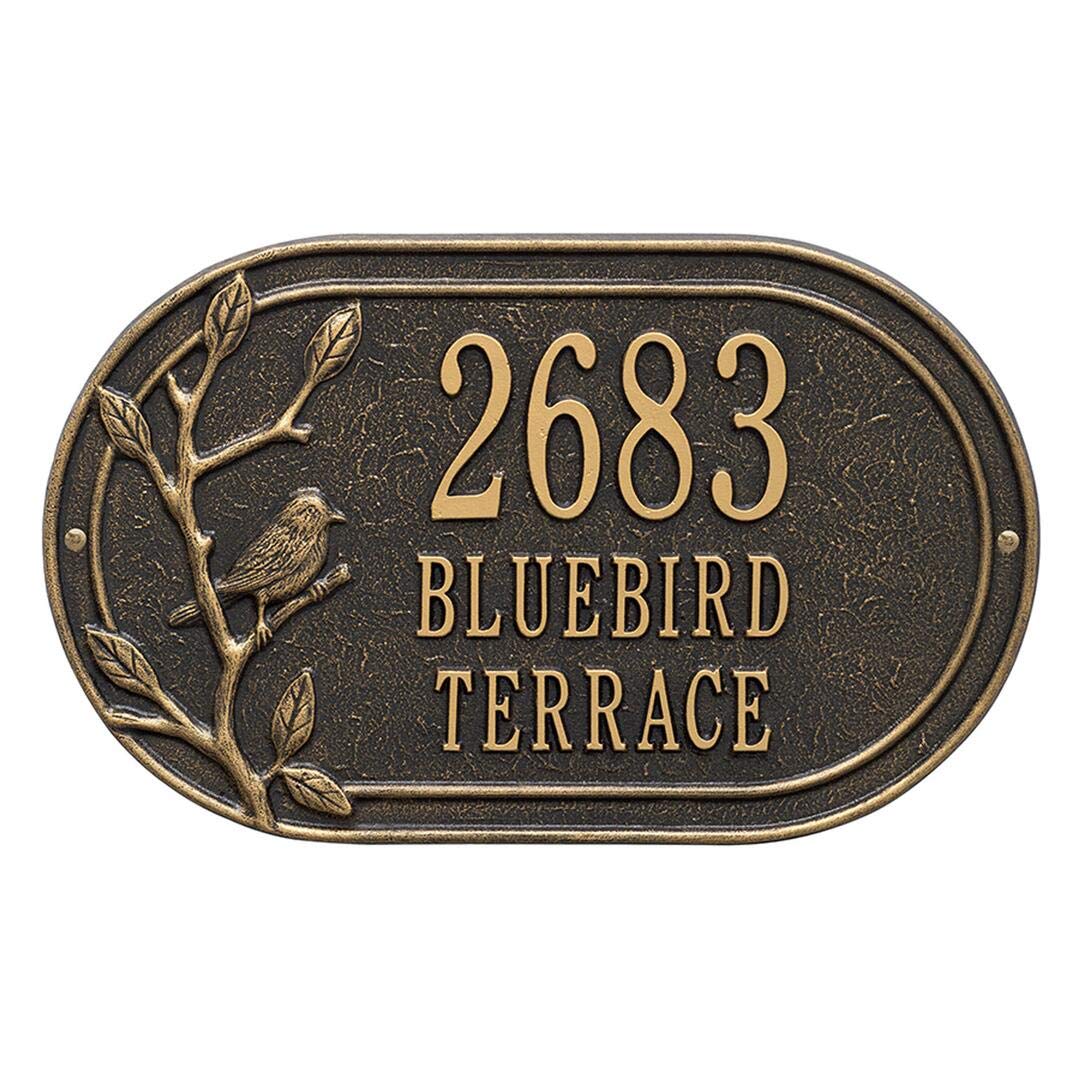 Whitehall 3110BG - Personalized Woodridge Bird Oval Plaque - Standard - Wall - 3 Line
