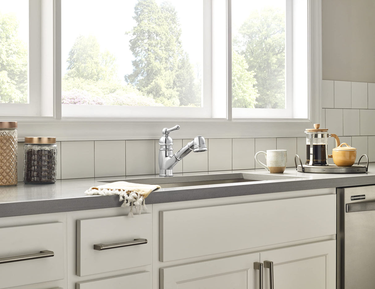 Gerber D457614 Chrome Opulence Single Handle Pull-out Kitchen Faucet