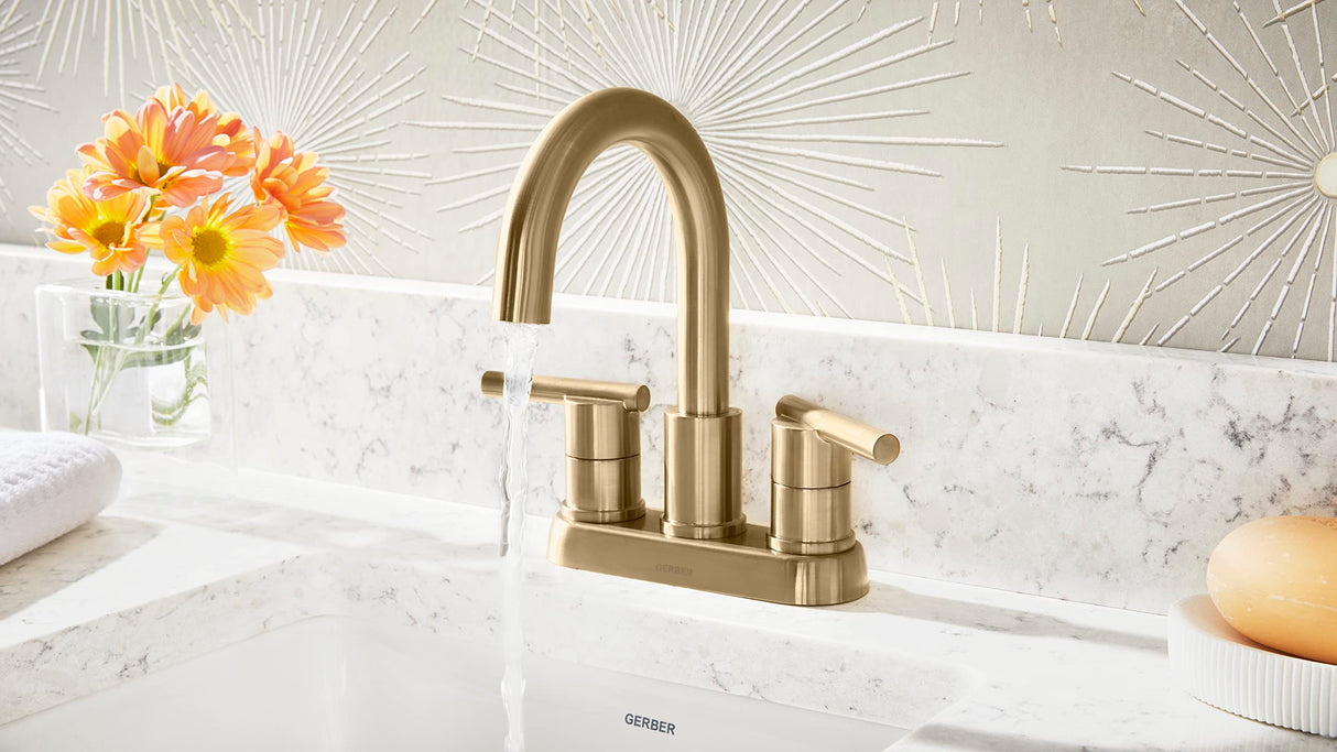 Gerber D307058BB Parma Two Handle Centerset Bathroom Faucet With Metal Touch DOWN...