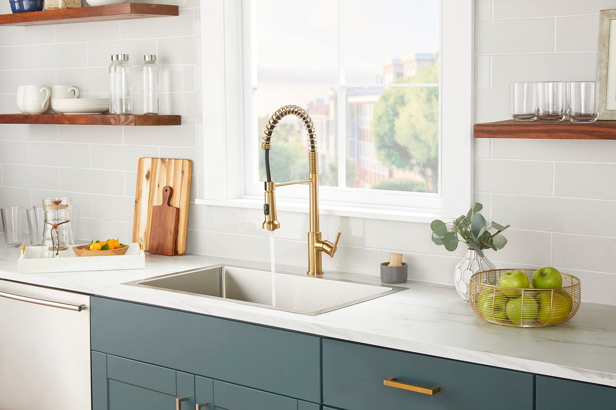 Gerber D454258BB Parma Pre-rinse Single Handle Spring Pull-down Kitchen Faucet - ...