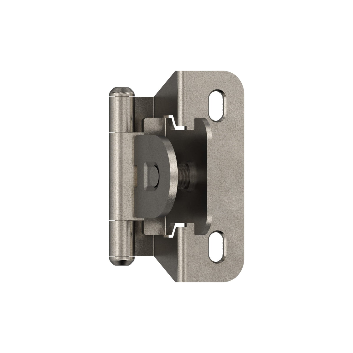 Amerock BPR871514 Kitchen Cabinet Hinge 1/4 in (6 mm) Overlay Single Demountable Partial Wrap Nickel Kitchen Cabinet Door Hinge 1 Pair/2 Pack Functional Hardware