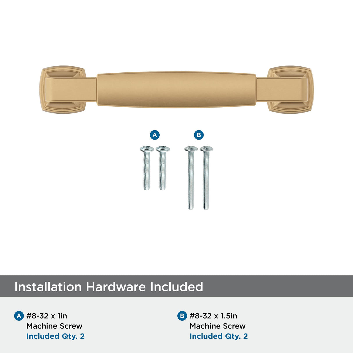 Amerock Cabinet Pull Champagne Bronze 3-3/4 inch (96 mm) Center-to-Center Stature 1 Pack Drawer Pull Cabinet Handle Cabinet Hardware