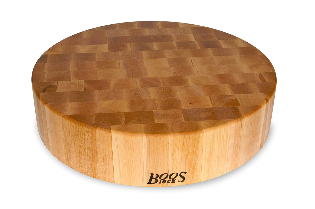 John Boos CCB18-R Block Classic Collection Maple Wood End Grain Round Chopping Block, 18 Inches x 4 18DIAX4 MPL-END GR-NON REV-NO GRV-