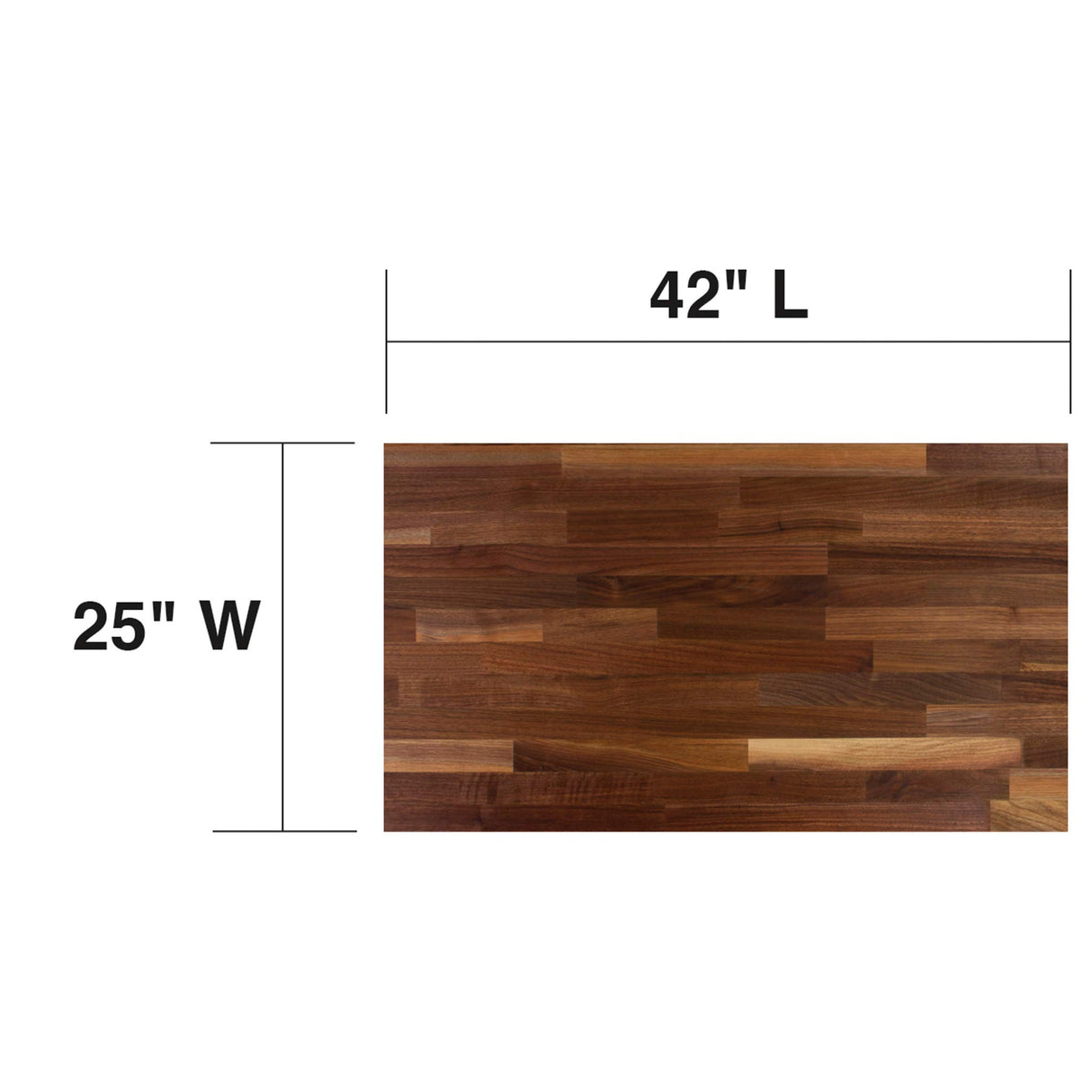 John Boos WALKCT-BL4225-V Blended Walnut Counter Top with Varnique Finish, 1.5" Thickness, 42" x 25"