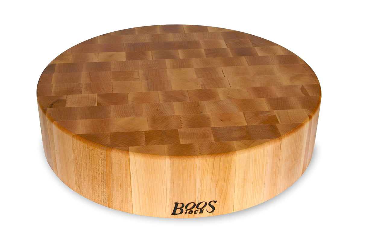 John Boos CCB18-R Block Classic Collection Maple Wood End Grain Round Chopping Block, 18 Inches x 4 18DIAX4 MPL-END GR-NON REV-NO GRV-