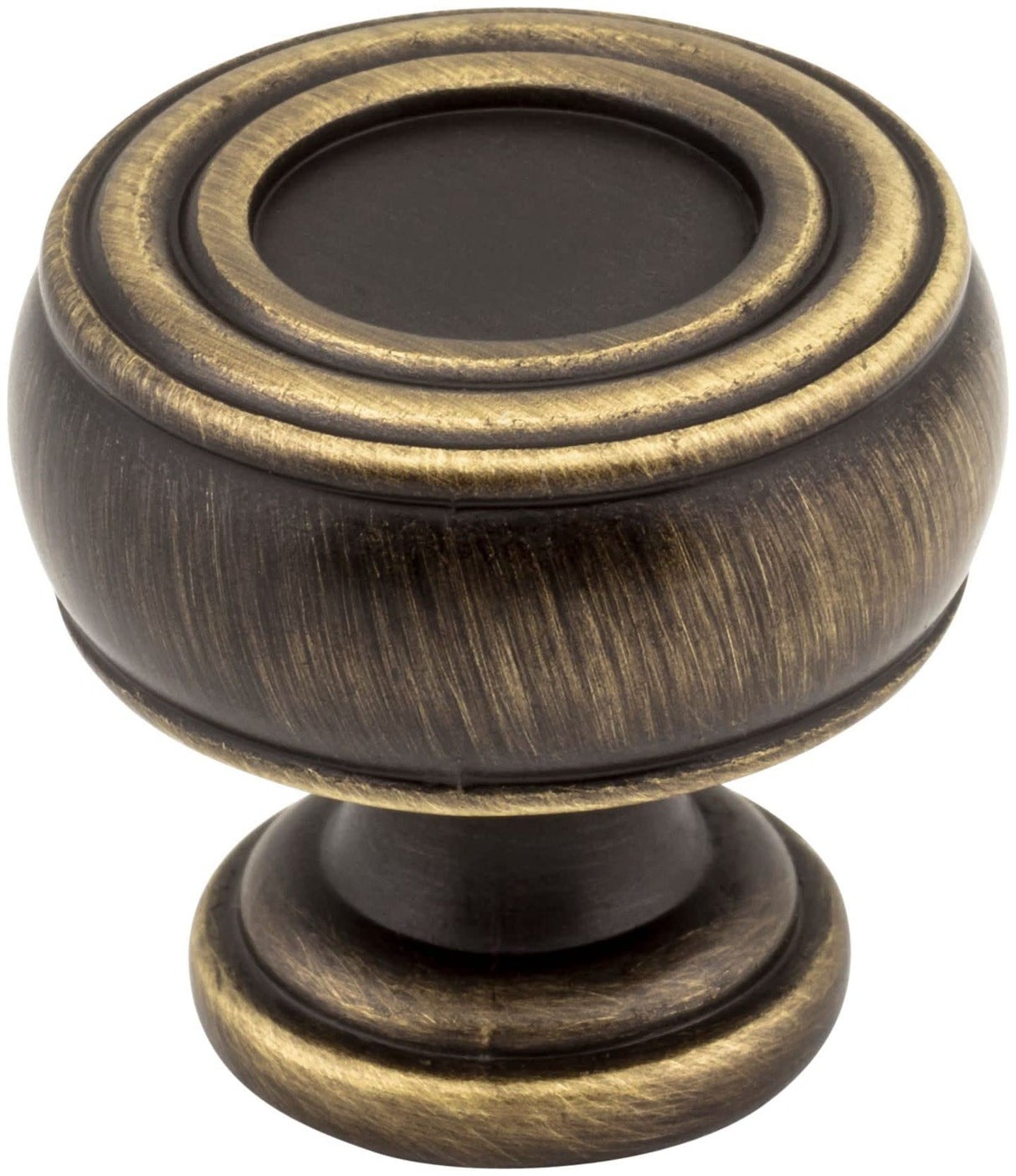 Jeffrey Alexander 127ABSB 1-3/16" Diameter Antique Brushed Satin Brass Barrel Bremen 2 Cabinet Knob