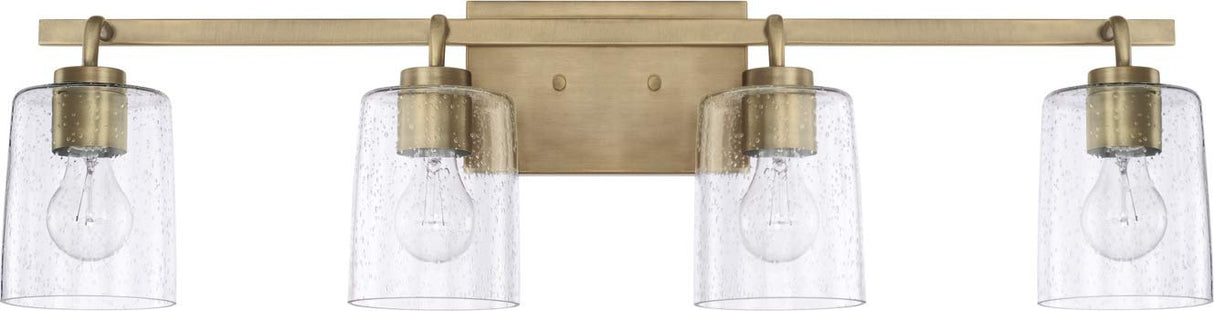 Capital Lighting 128541AD-449 Greyson 4 Light Vanity Aged Brass