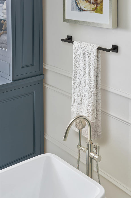 Amerock BH36073MB Matte Black Towel Bar 18 in (457 mm) Towel Rack Appoint Bathroom Towel Holder Bathroom Hardware Bath Accessories