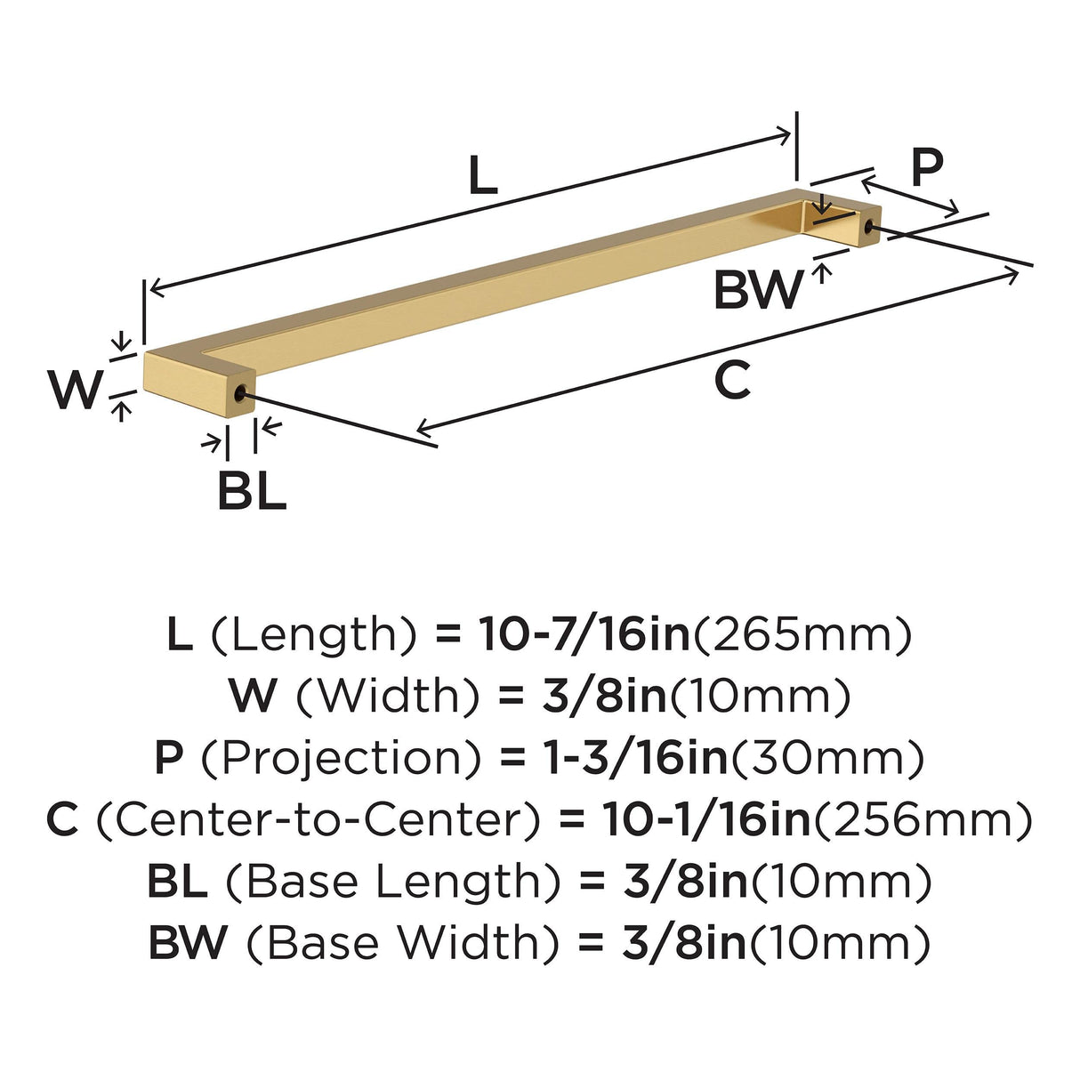 Amerock BP36910CZ Champagne Bronze Cabinet Pull 10-1/16 in (256 mm) Center-to-Center Cabinet Handle Monument Drawer Pull Kitchen Cabinet Handle Furniture Hardware