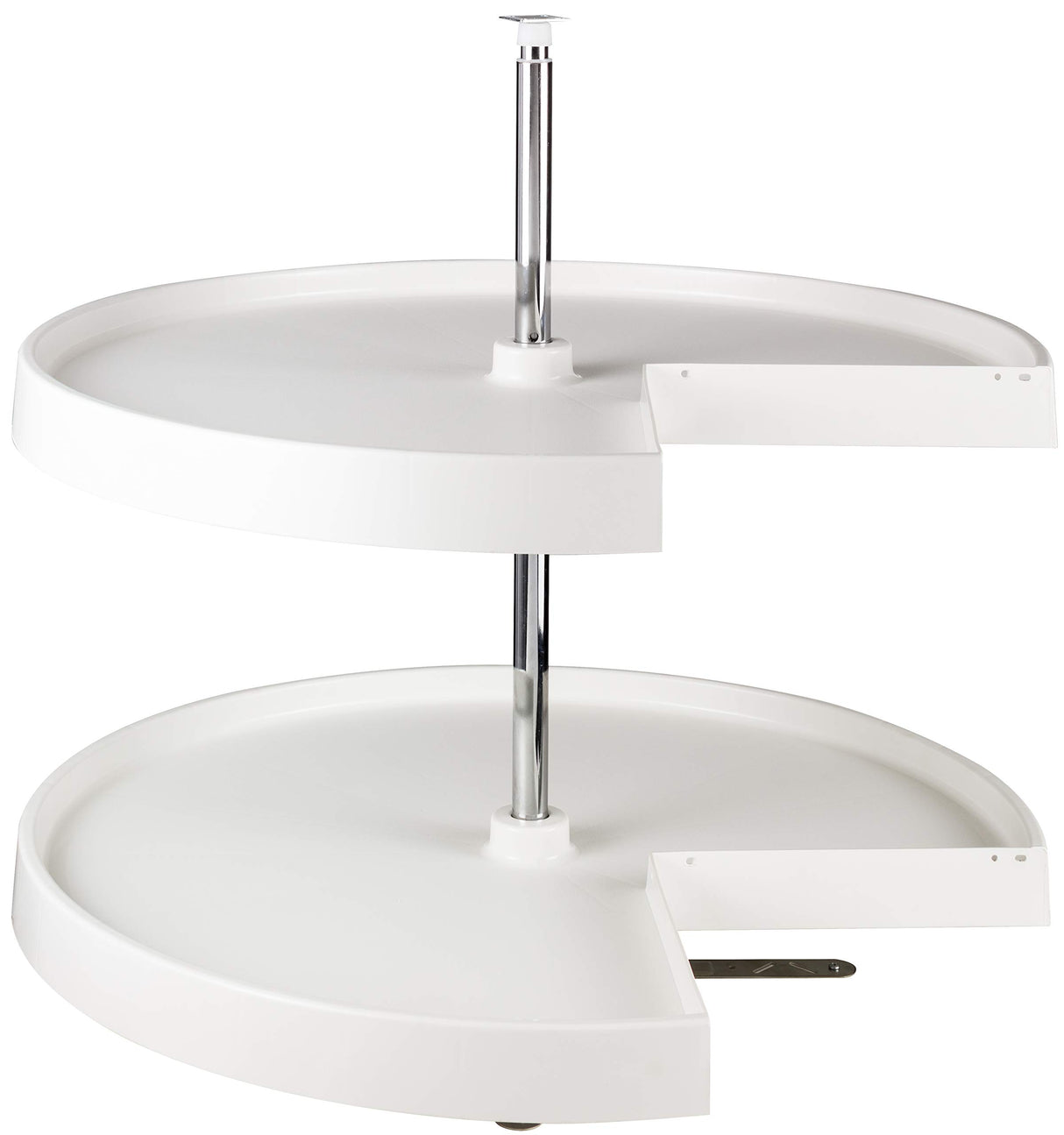 Hardware Resources PLSP28 28" Pie-Cut Two-Shelf Plastic Lazy Susan Set