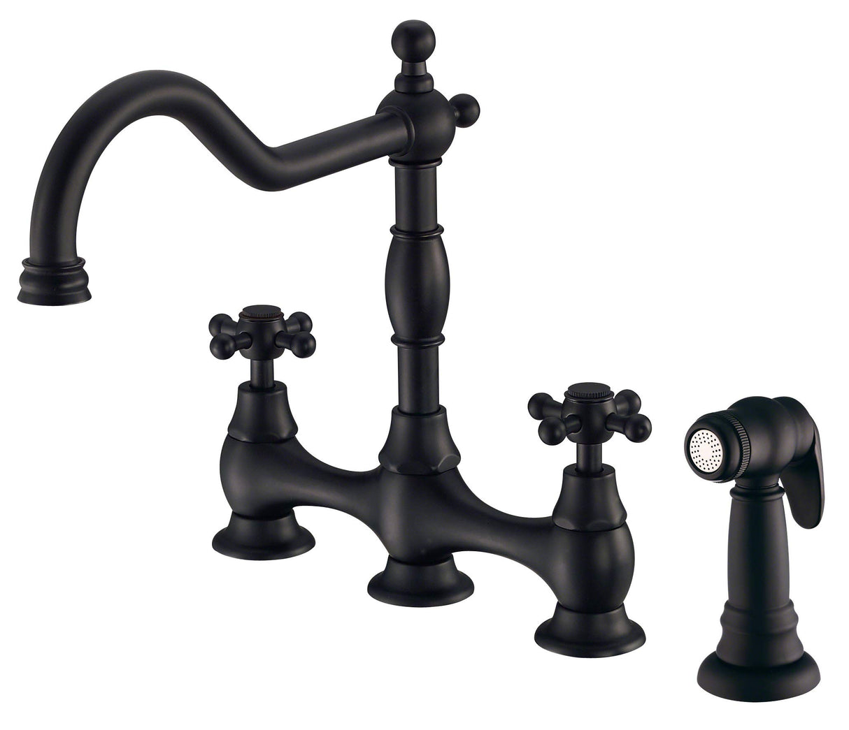 Gerber D404457BS Satin Black Opulence Two Handle Bridge Faucet