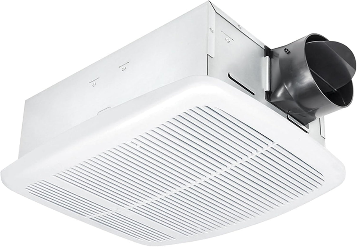 Delta Breez Radiance Exhaust Bathroom Fan 80 CFM Energy Efficient Quiet Operation Brushless Motor with Built-In Thermostat Heater, White