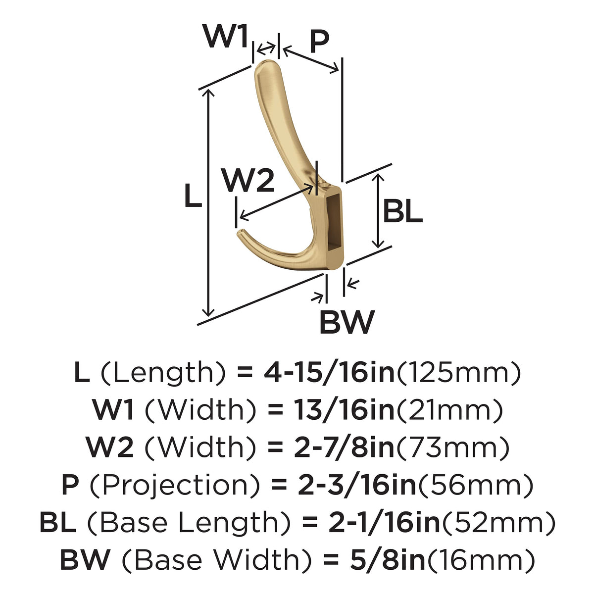 Amerock HBX37013CZ Finesse Triple Prong Decorative Wall Hook Champagne Bronze Hook for Coats, Hats, Backpacks, Bags Hooks for Bathroom, Bedroom, Closet, Entryway, Laundry Room, Office
