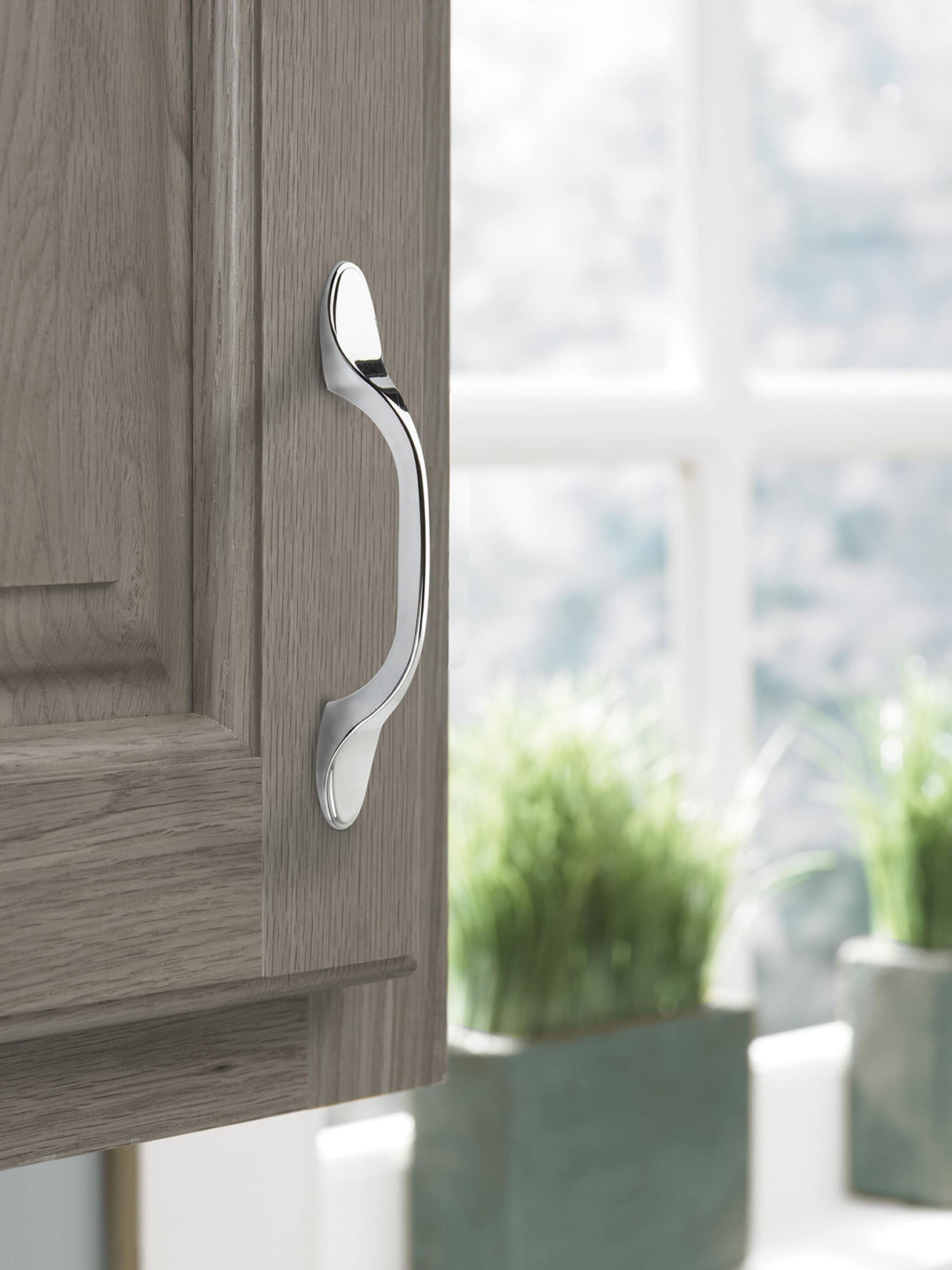 Amerock Cabinet Pull Polished Chrome 3 inch (76 mm) Center-to-Center Ravino 1 Pack Drawer Pull Drawer Handle Cabinet Hardware