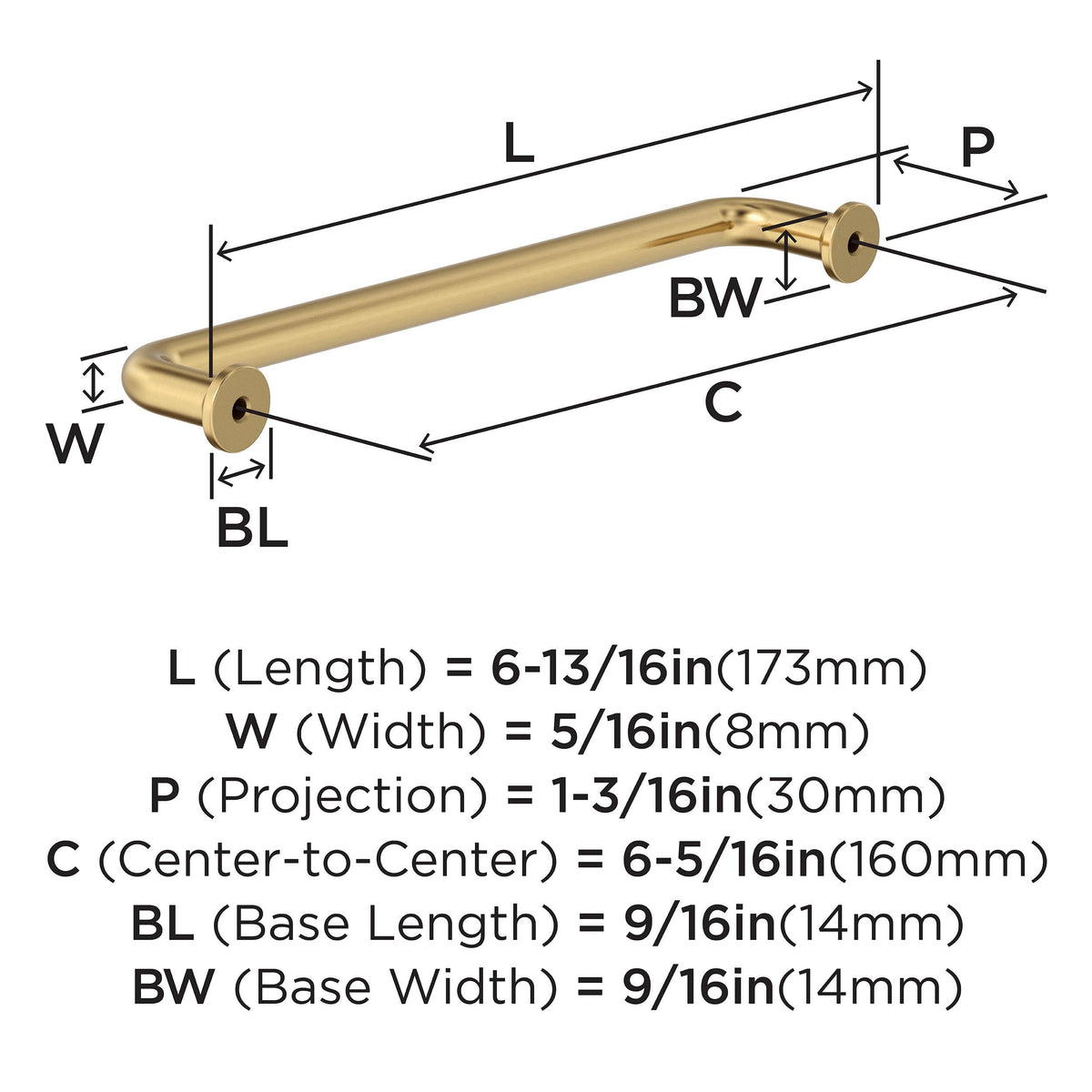 Amerock BP37381CZ Champagne Bronze Cabinet Pull 6-5/16 in (160 mm) Center-to-Center Cabinet Handle Factor Drawer Pull Kitchen Cabinet Handle Furniture Hardware
