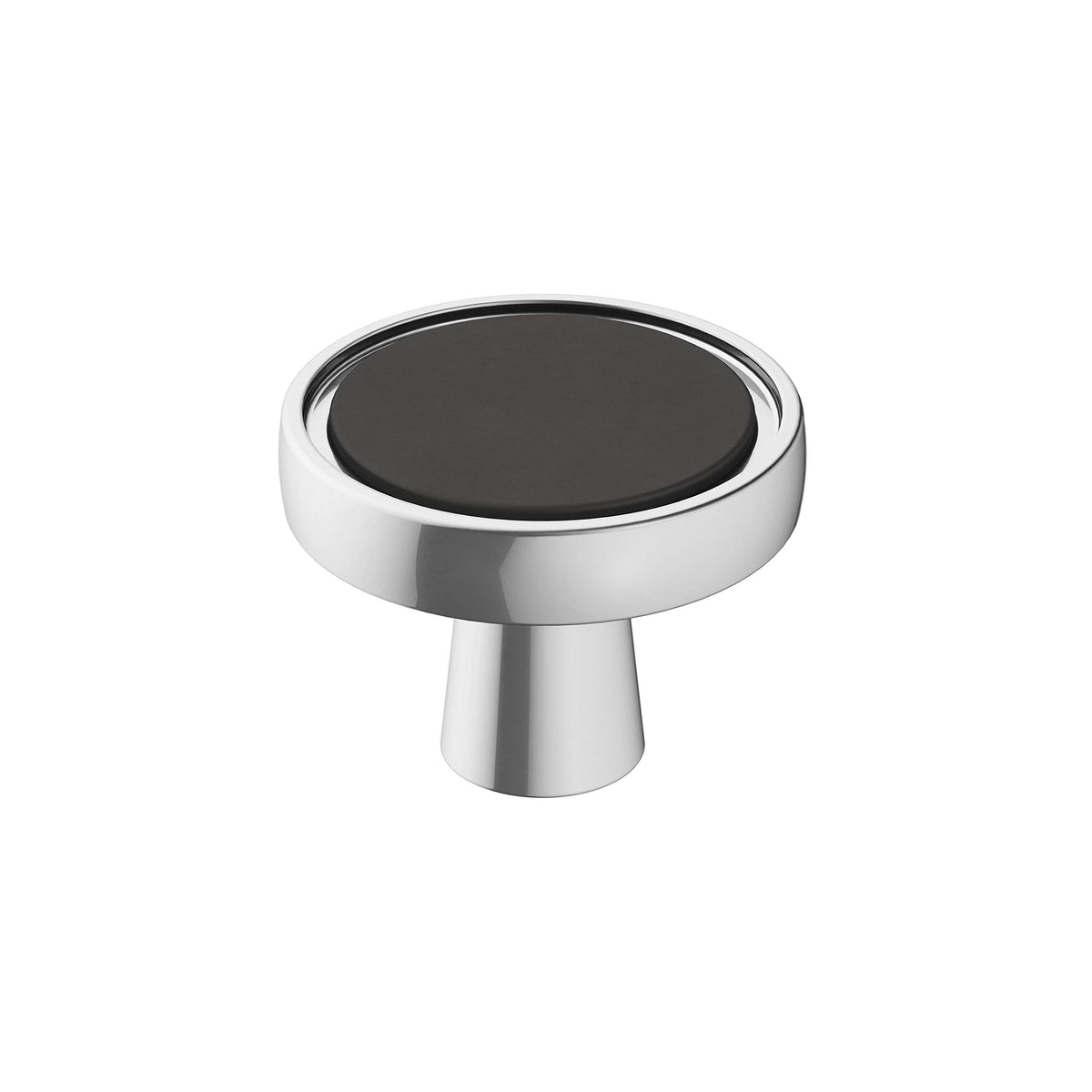 Amerock Cabinet Knob Polished Chrome/Matte Black 1-3/8 inch (35 mm) Diameter Mergence 1 Pack Drawer Knob Cabinet Hardware