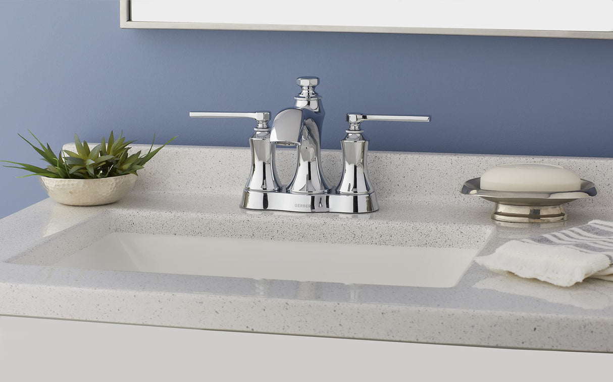 Gerber D307028 Chrome Draper Two Handle Centerset Lavatory Faucet