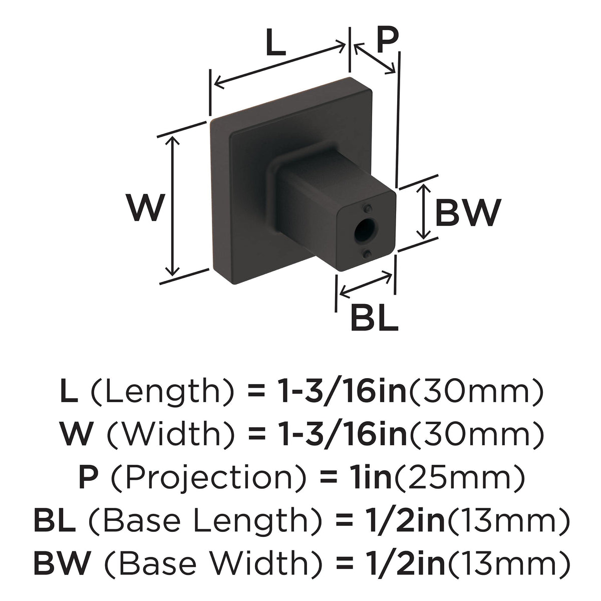 Amerock Cabinet Knob Oil Rubbed Bronze 1-3/16 inch (30 mm) Length Monument 1 Pack Drawer Knob Cabinet Hardware