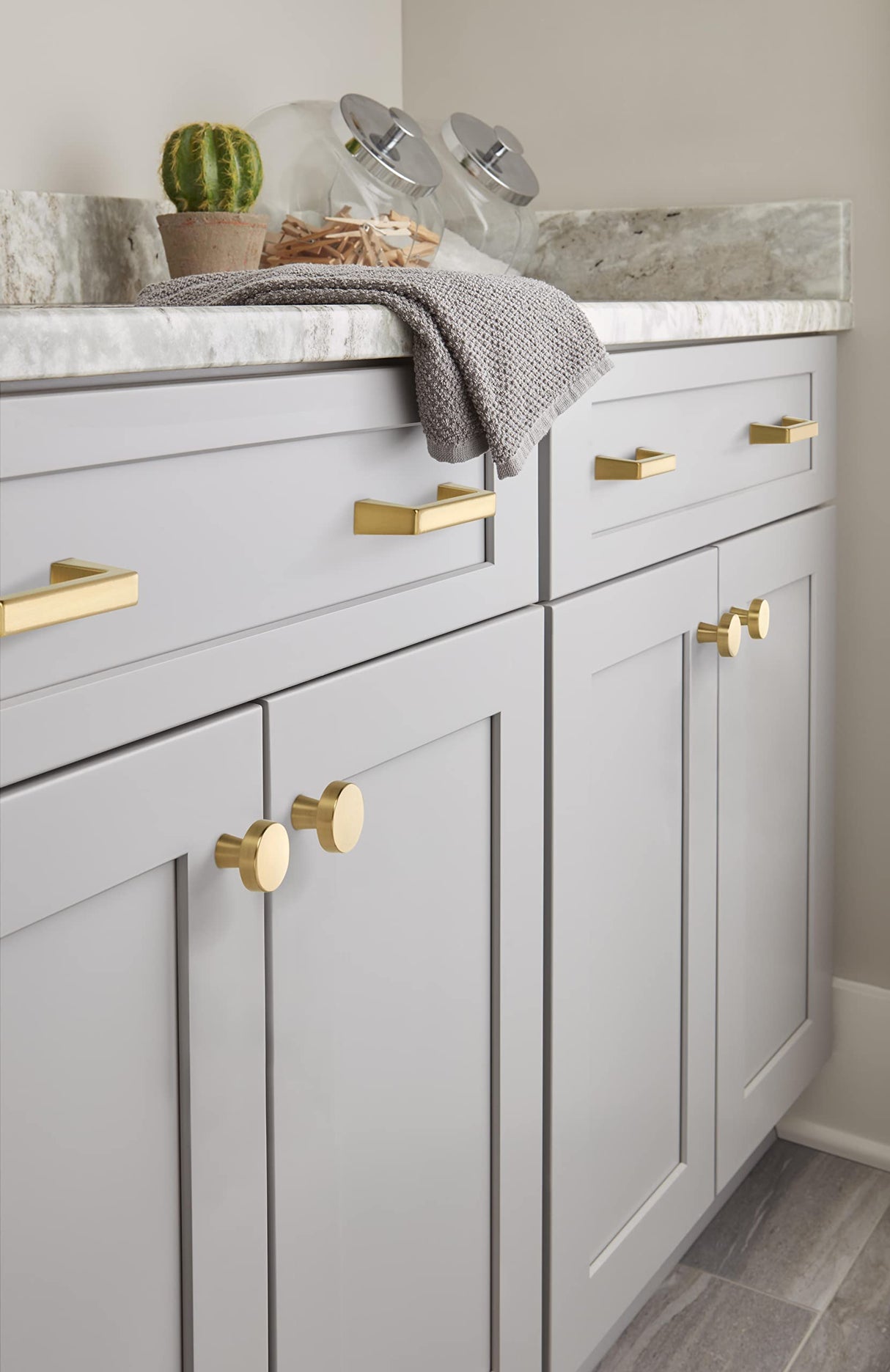 Amerock Cabinet Pull Champagne Bronze 3 inch (76 mm) Center to Center Blackrock 1 Pack Drawer Pull Drawer Handle Cabinet Hardware