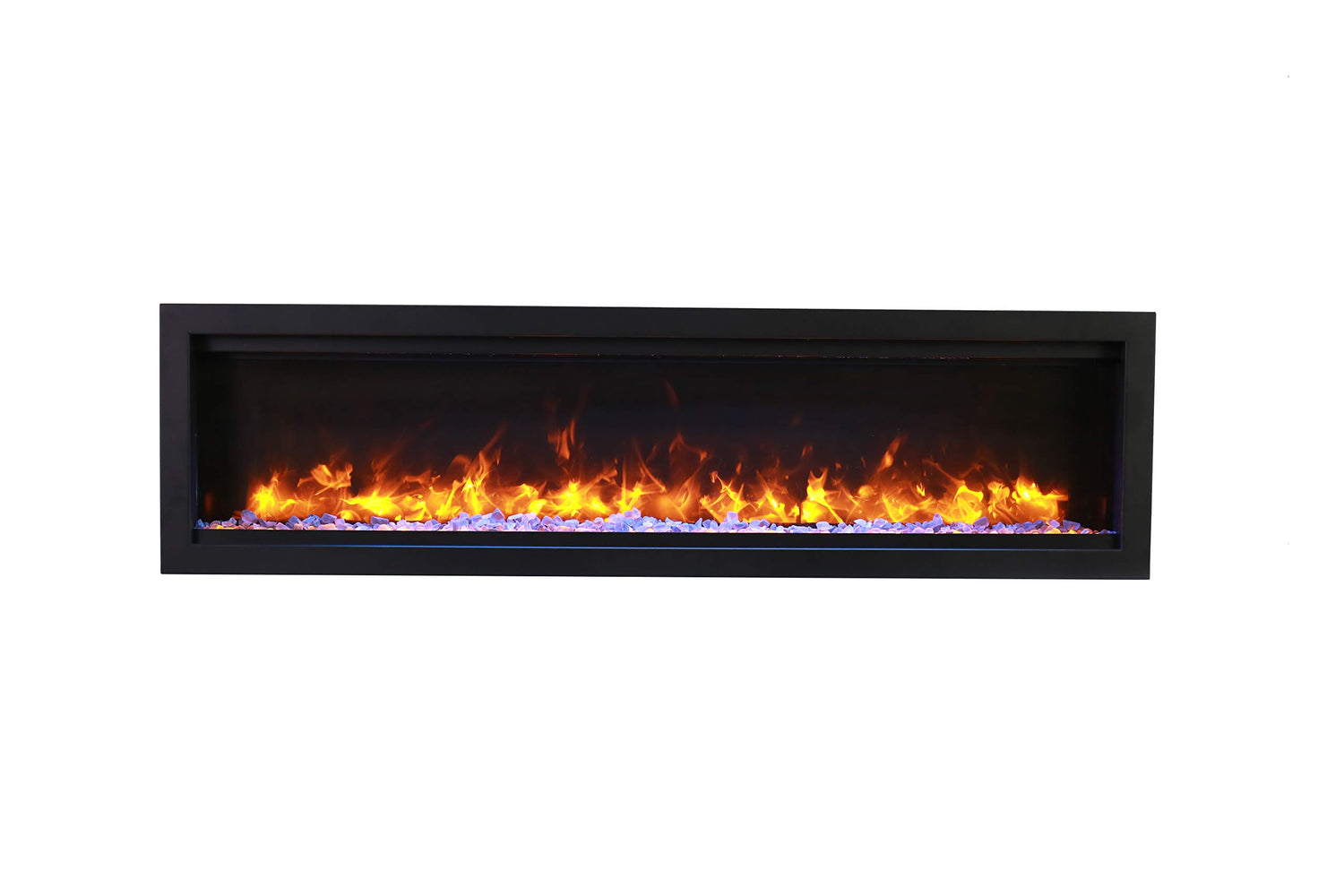 Amantii SYM-60-BESPOKE Symmetry Bespoke - 60" Indoor / Outdoor Electric Built In Fireplace featuring, WiFi Compatibilty & Bluetooth Connectivity, MultiFunction Remote, and a Selection of Media Options