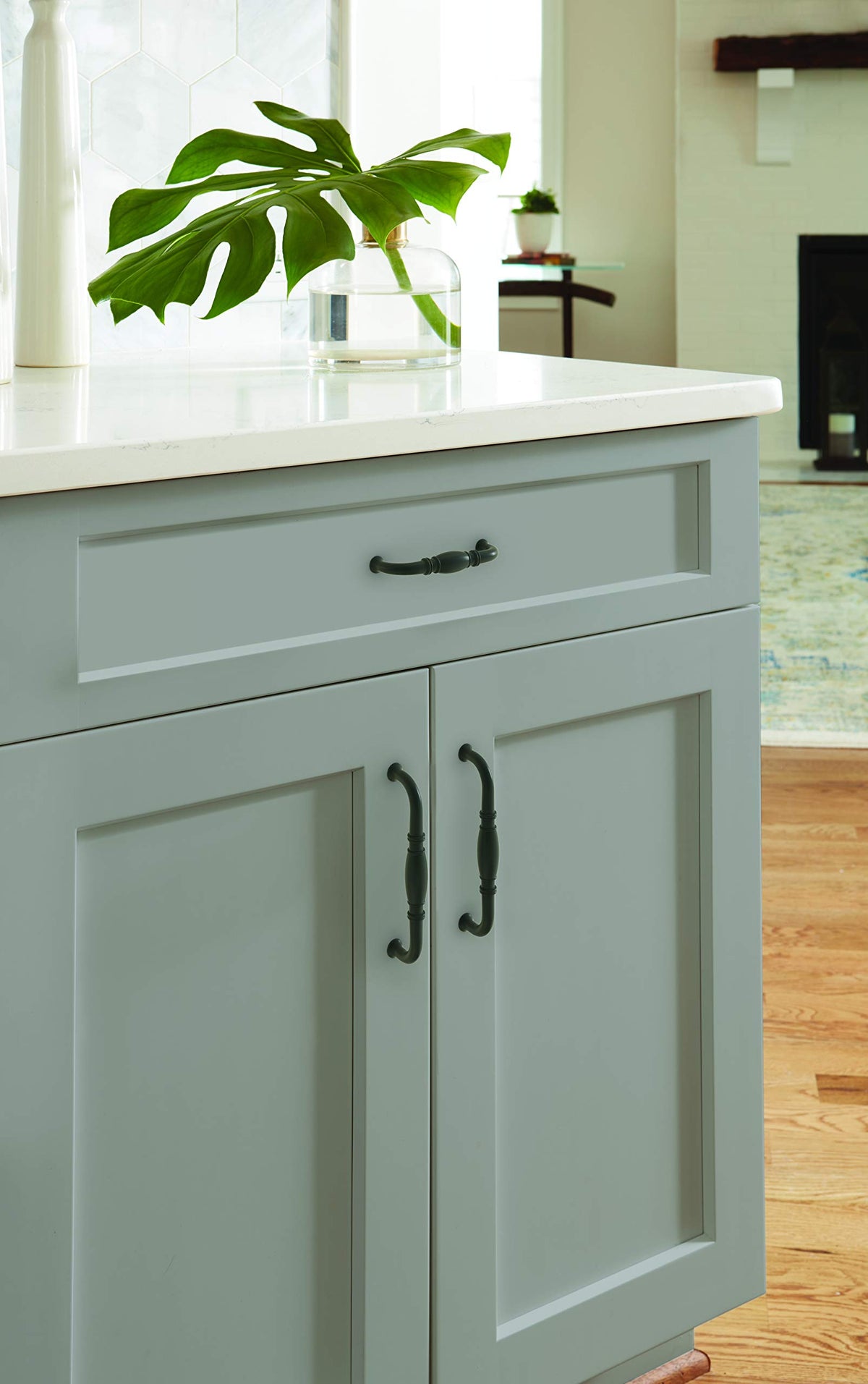 Amerock Cabinet Pull Matte Black 5-1/16 inch (128 mm) Center-to-Center Granby 1 Pack Drawer Pull Drawer Handle Cabinet Hardware