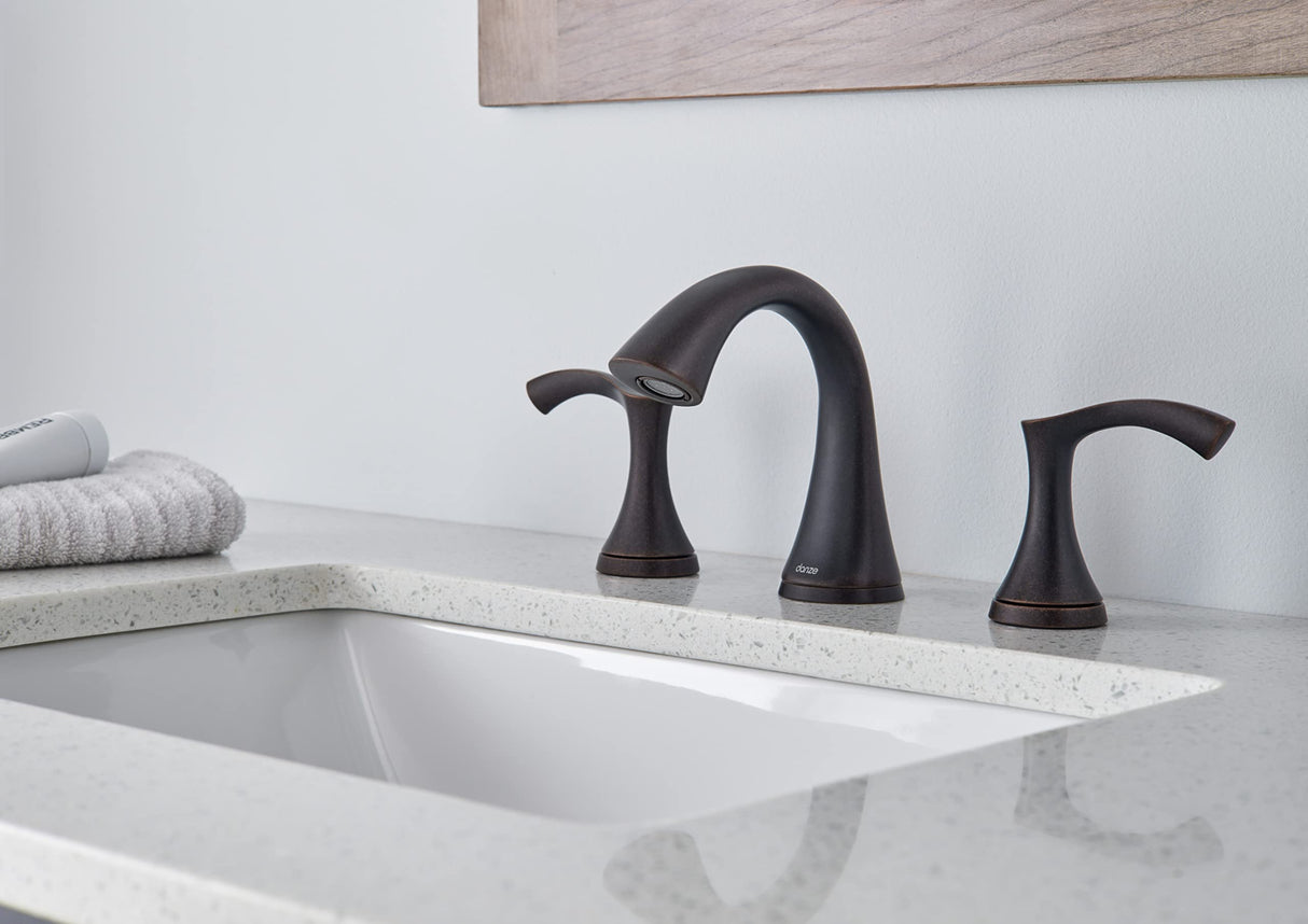 Gerber D304022BR Antioch Two Handle Mini-Widespread Lavatory Faucet, Tumbled Bronze