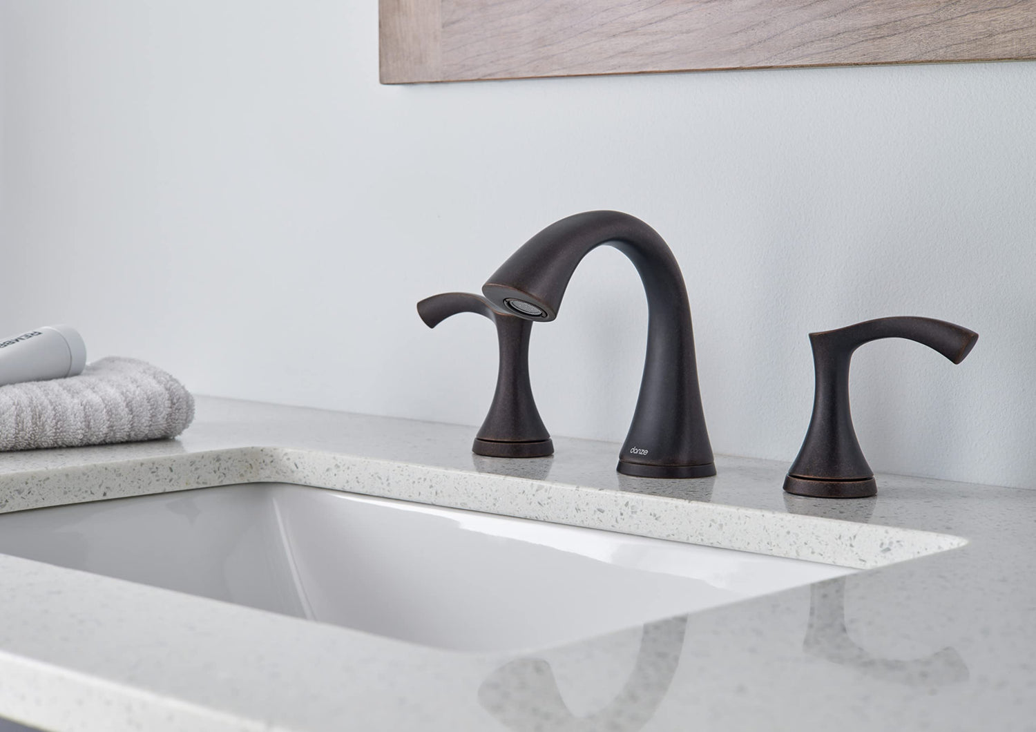 Gerber D304022BR Antioch Two Handle Mini-Widespread Lavatory Faucet, Tumbled Bronze