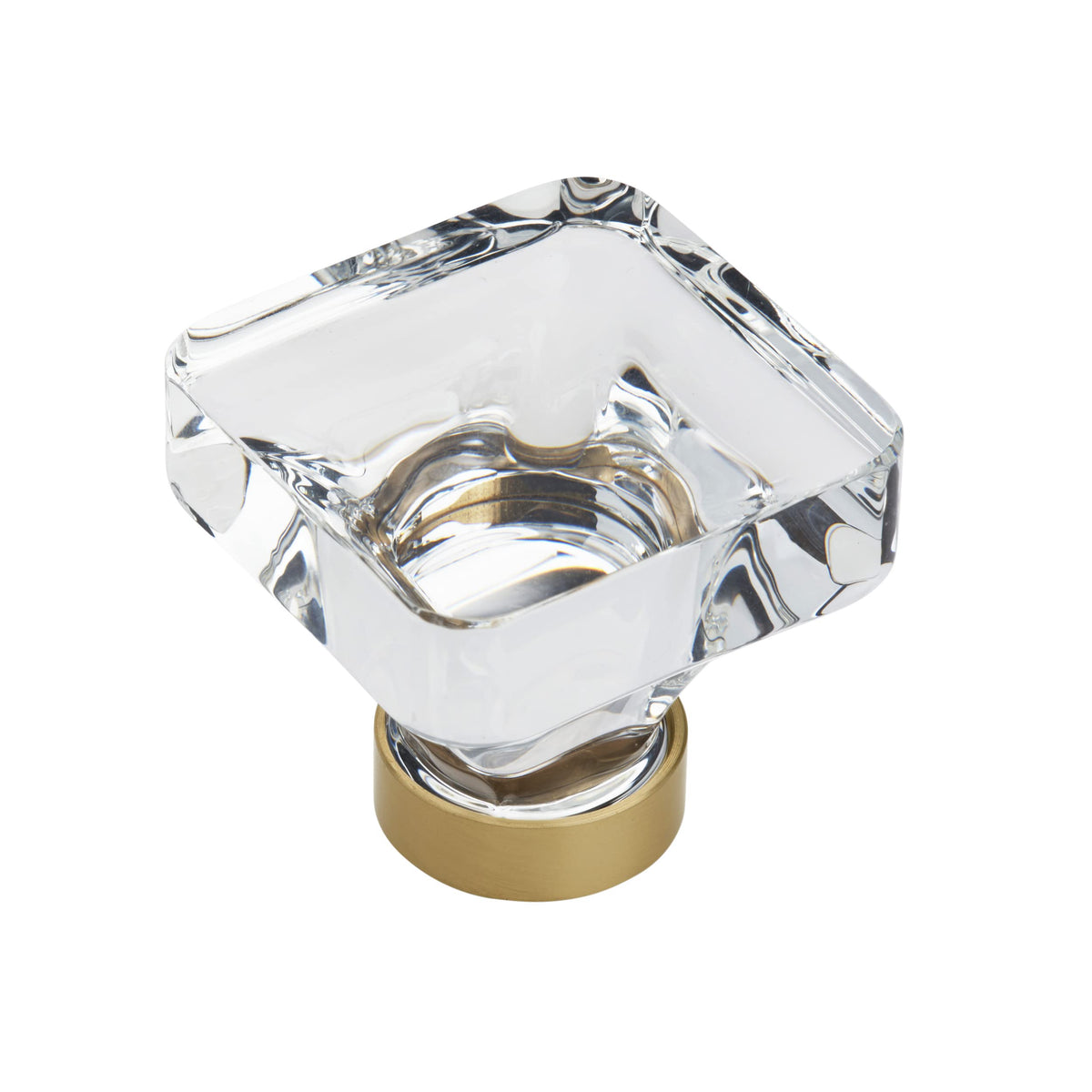 Amerock Cabinet Knob Clear/Champagne Bronze 1-3/8 inch (35 mm) Length Glacio 1 Pack Drawer Knob Cabinet Hardware