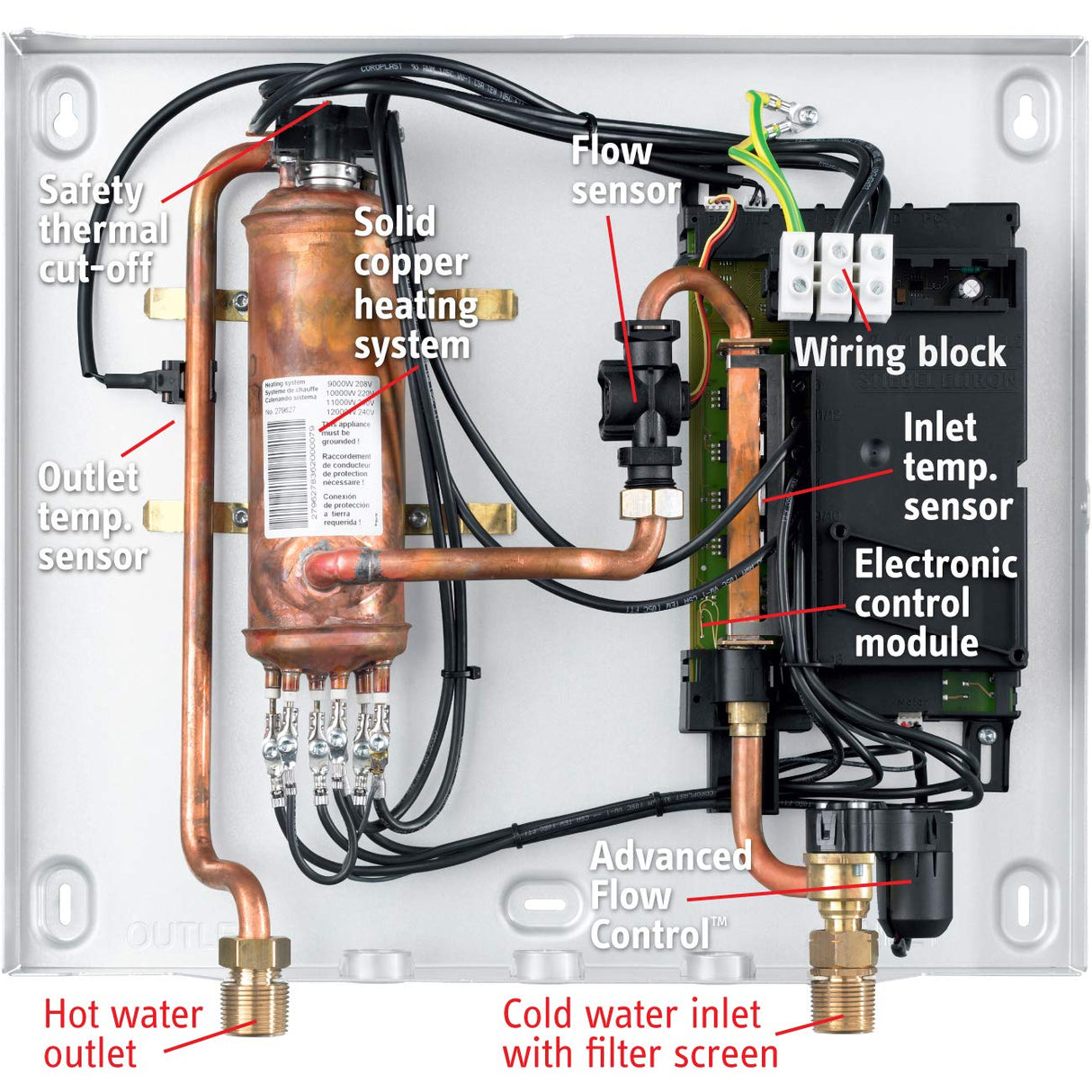 Stiebel Eltron Tankless Heater - Tempra 12 Plus - Electric, On Demand Hot Water, Eco, White