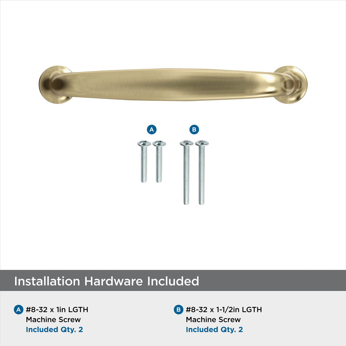 Amerock Cabinet Pull Golden Champagne 3-3/4 in (96 mm) Center-to-Center Drawer Pull Renown Kitchen and Bath Hardware Furniture Hardware
