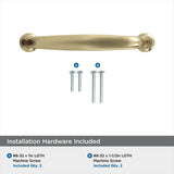Amerock Cabinet Pull Golden Champagne 3-3/4 in (96 mm) Center-to-Center Drawer Pull Renown Kitchen and Bath Hardware Furniture Hardware