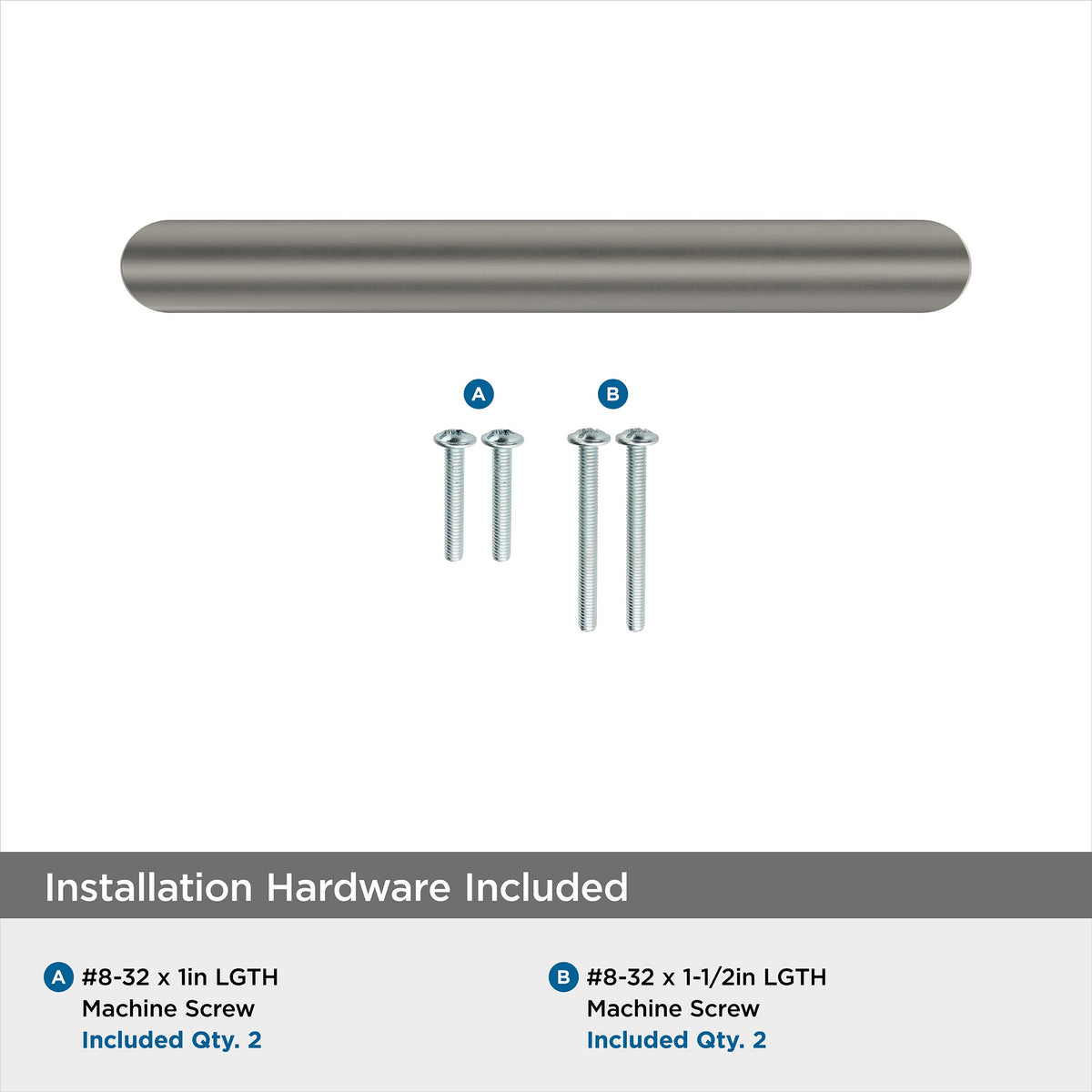 Amerock Cabinet Pull Satin Nickel 3-3/4 inch (96 mm) Center-to-Center Revolve 1 Pack Drawer Pull Cabinet Handle Cabinet Hardware