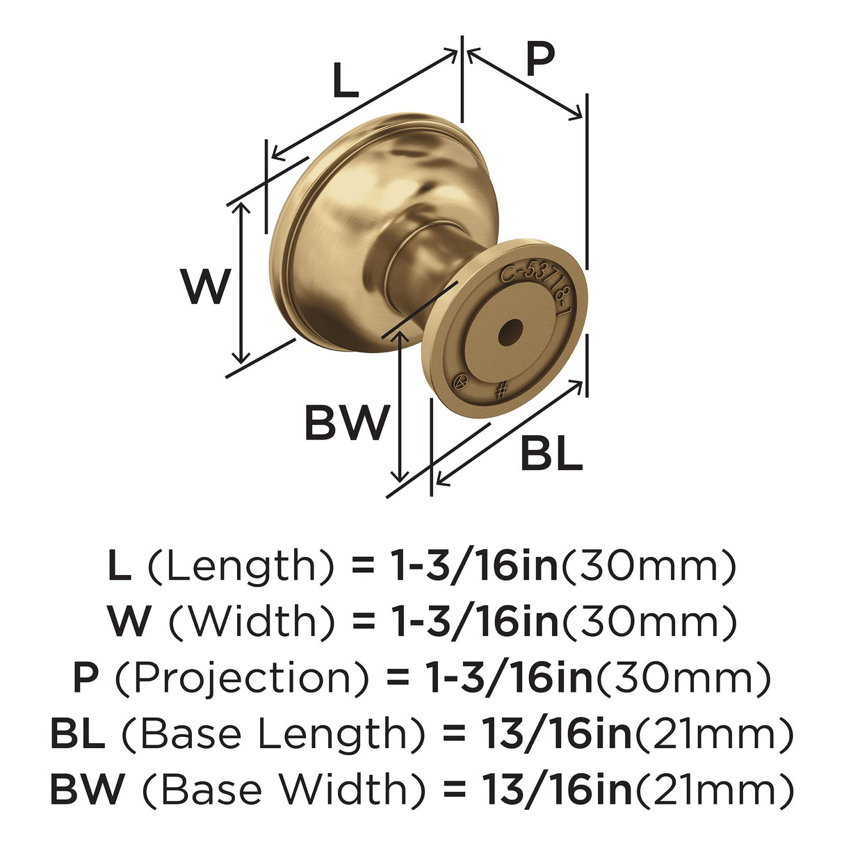 Amerock Cabinet Knob |Champagne Bronze 1-3/16 in (30 mm) Diameter Drawer Knob Westerly Kitchen and Bath Hardware Furniture Hardware