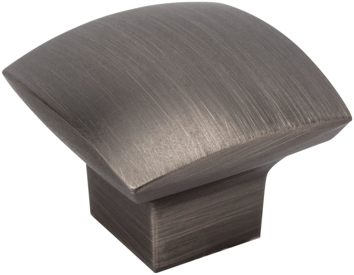 Jeffrey Alexander 431BNBDL 1-3/16" Overall Length Brushed Pewter Square Sonoma Cabinet Knob