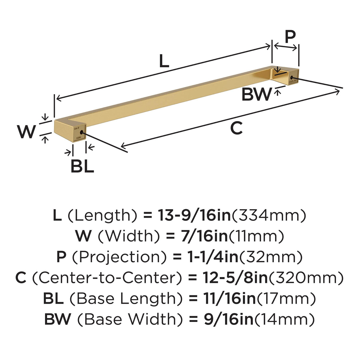 Amerock BP55284CZ Champagne Bronze Cabinet Pull 12-5/8 in (320 mm) Center-to-Center Cabinet Handle Blackrock Drawer Pull Kitchen Cabinet Handle Furniture Hardware