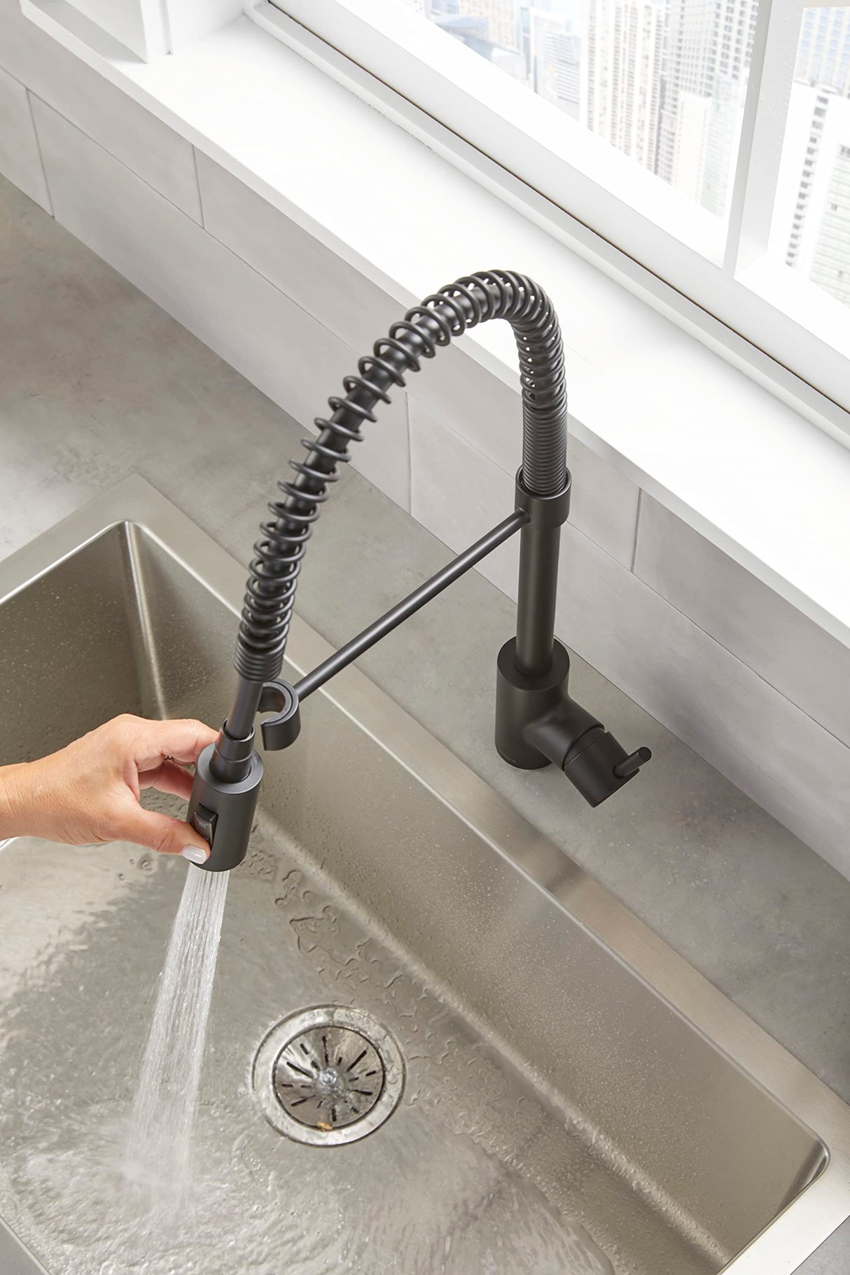 Gerber D451288BS The Foodie Pre-rinse Single Handle Spring-spout Kitchen Faucet -...