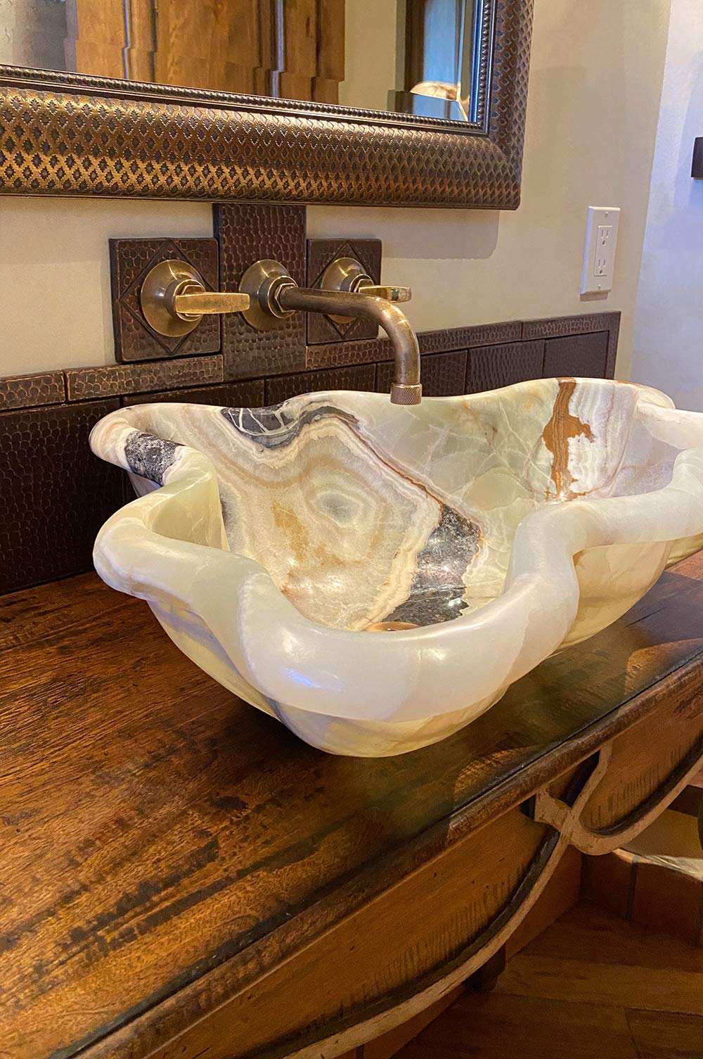 Premier Copper Products T36DBH 3-Inch x 6-Inch Hammered Copper Tile