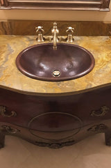 Premier Copper Products LO17RDB 17-Inch Oval Self Rimming Hammered Copper Sink, Oil Rubbed Bronze